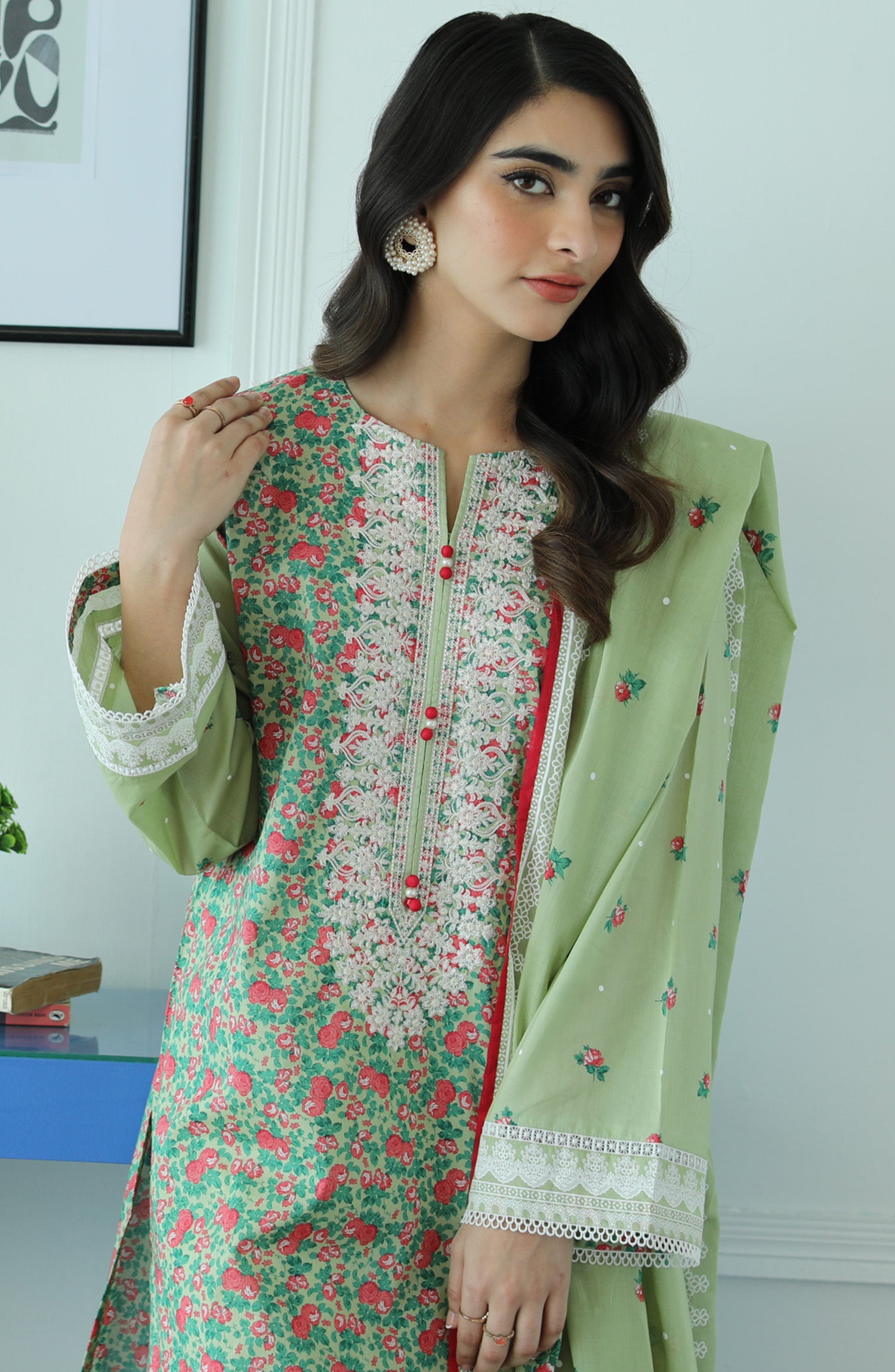 OTL-23-013/S GREEN LAWN  READY TO WEAR SHIRT DUPATTA PANTS
