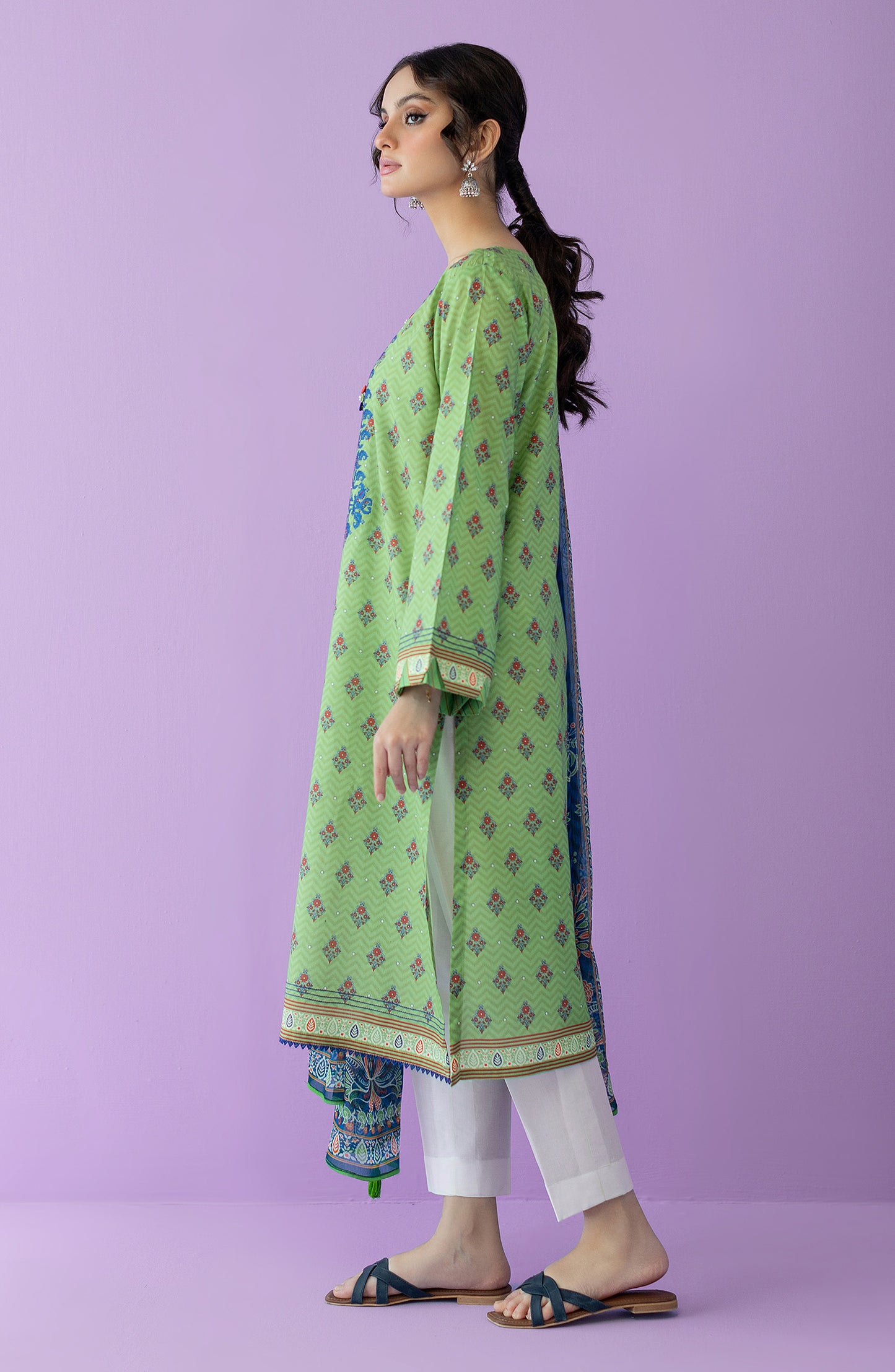 NRDS-23-005/S GREEN LAWN  READY TO WEAR SHIRT DUPATTA