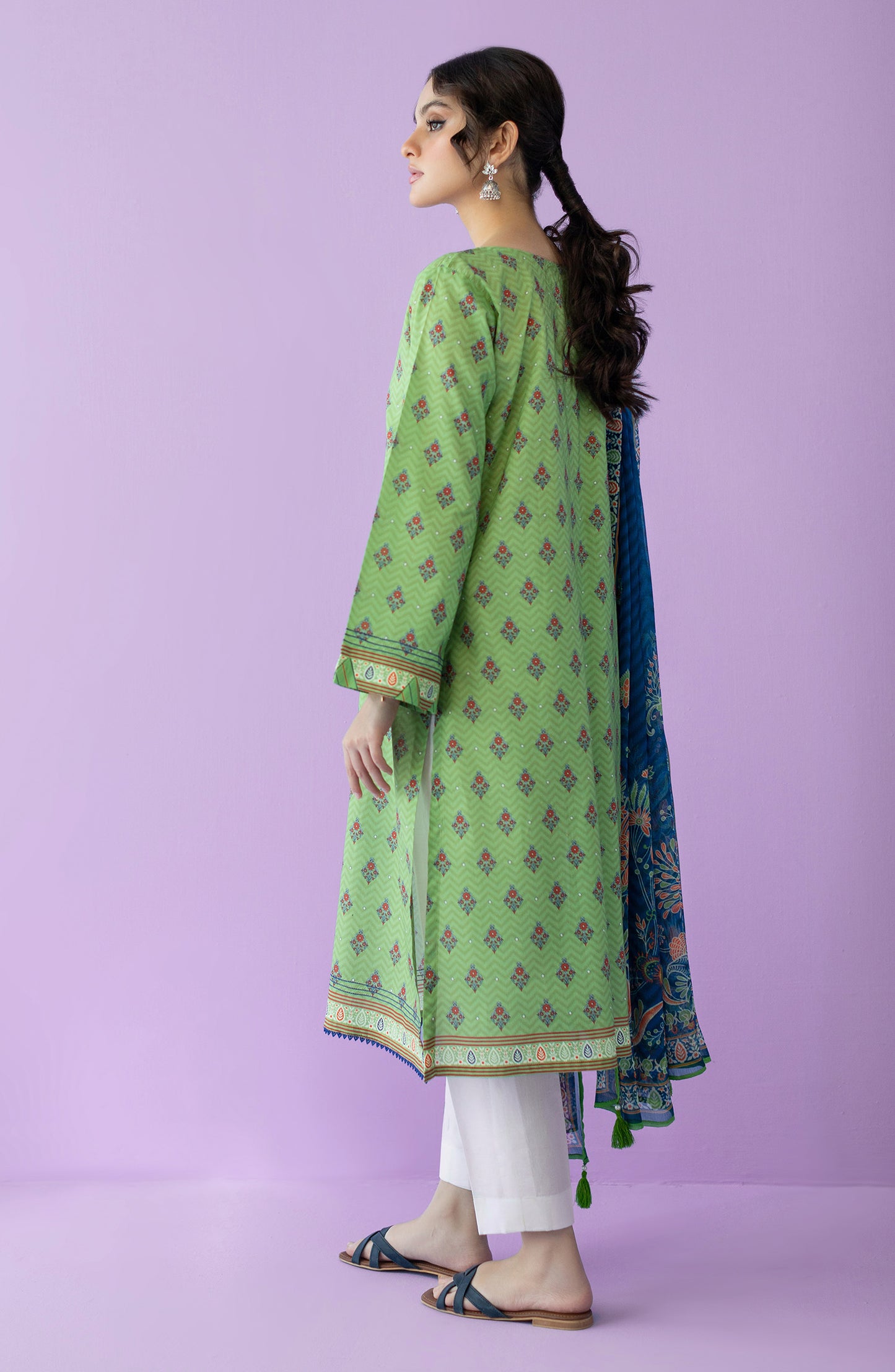 NRDS-23-005/S GREEN LAWN  READY TO WEAR SHIRT DUPATTA