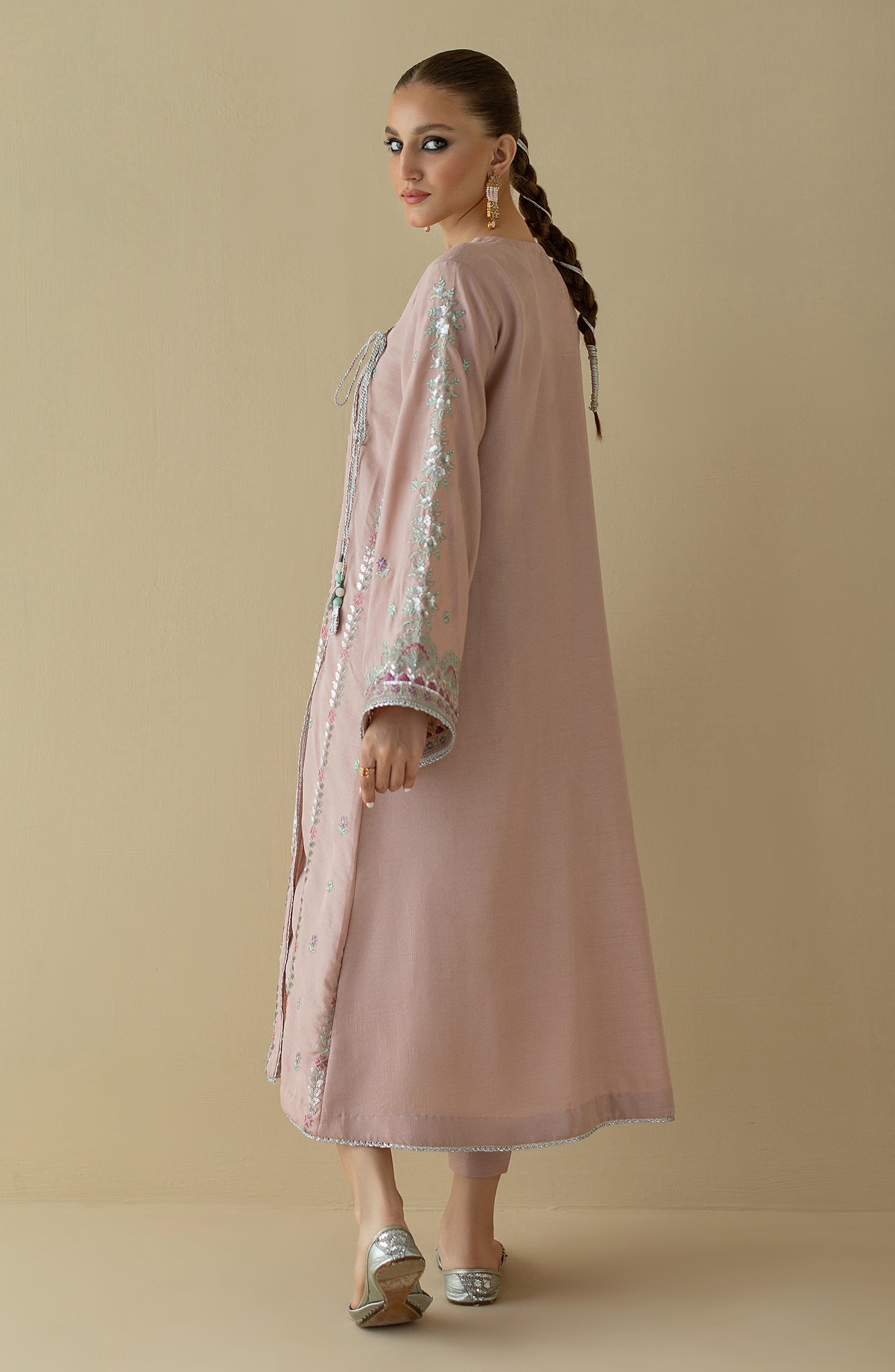 NF-ST-22-005 LIGHT PINK RAW SILK  READY TO WEAR SHIRT PANTS