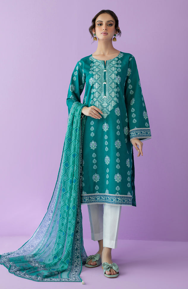 NRDS-23-019/U GREEN LAWN  UNSTITCHED SHIRT DUPATTA