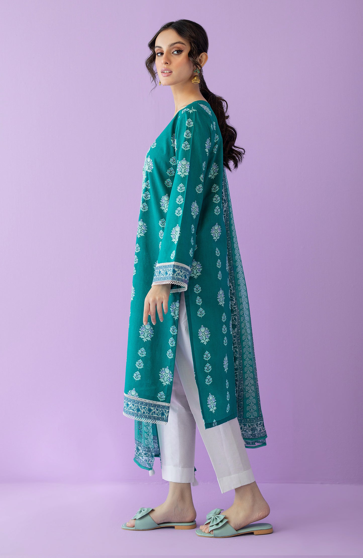 NRDS-23-019/S GREEN LAWN  READY TO WEAR SHIRT DUPATTA