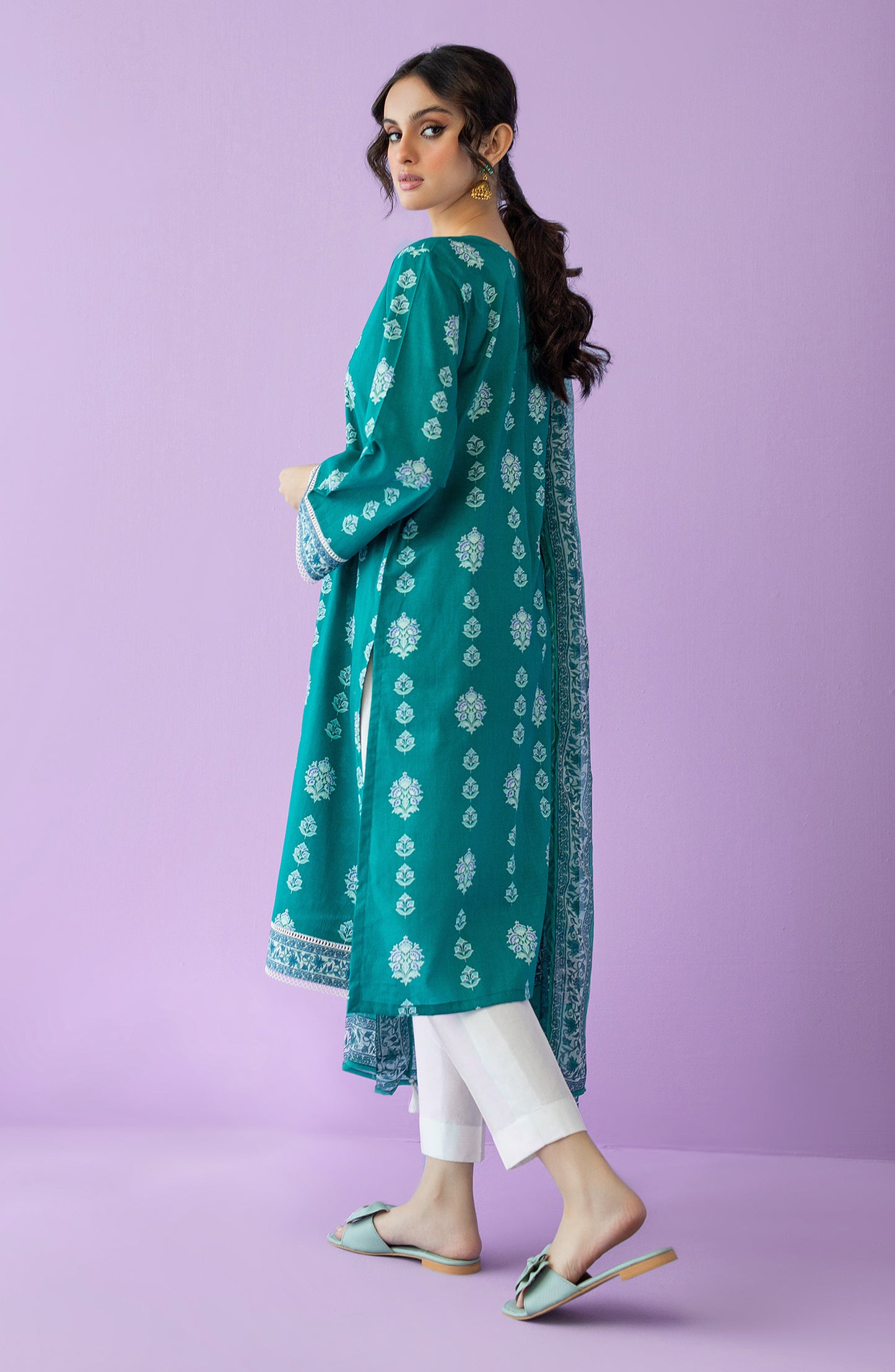 NRDS-23-019/U GREEN LAWN  UNSTITCHED SHIRT DUPATTA