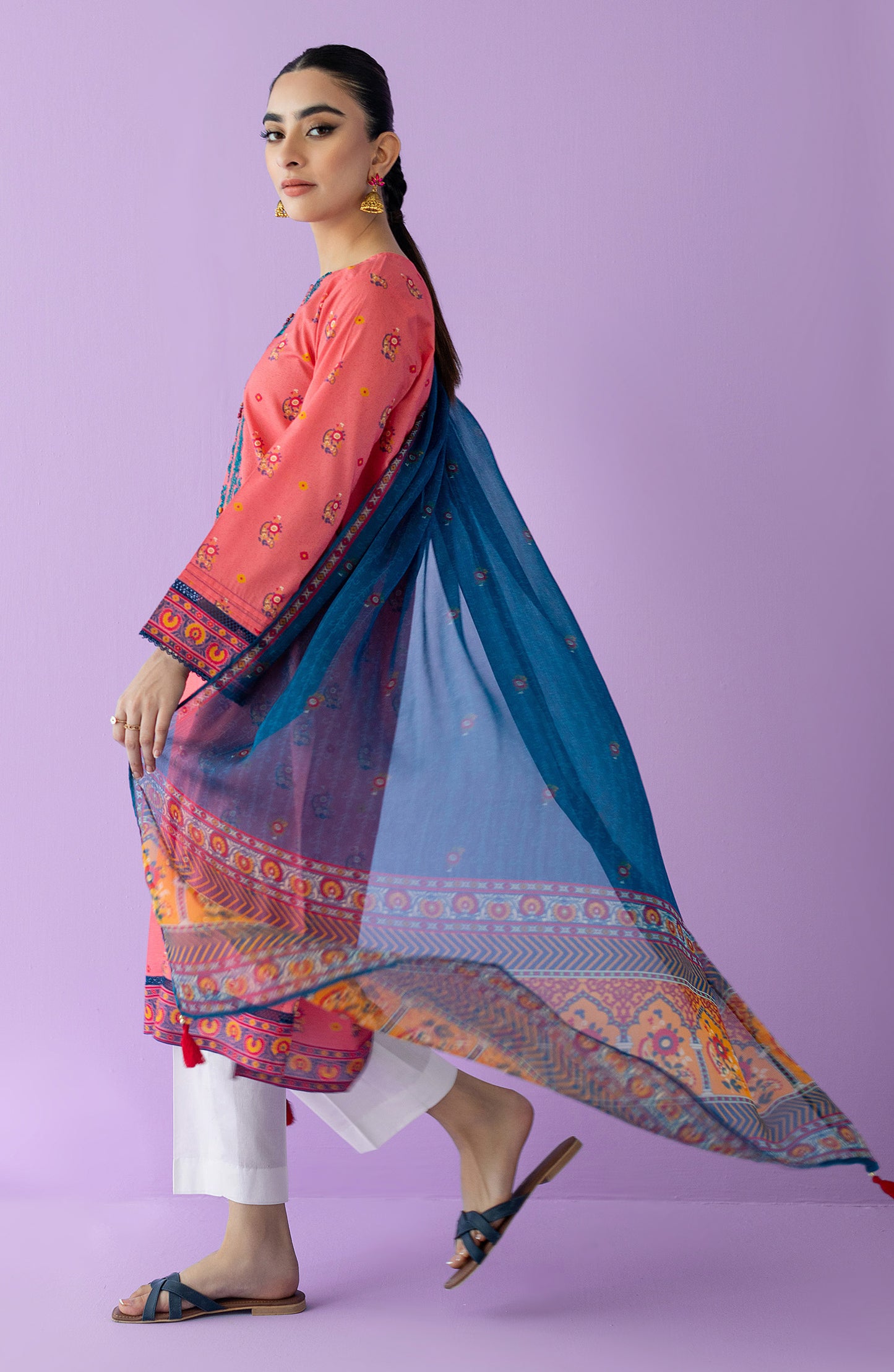 NRDS-23-001/U PINK LAWN  UNSTITCHED SHIRT DUPATTA