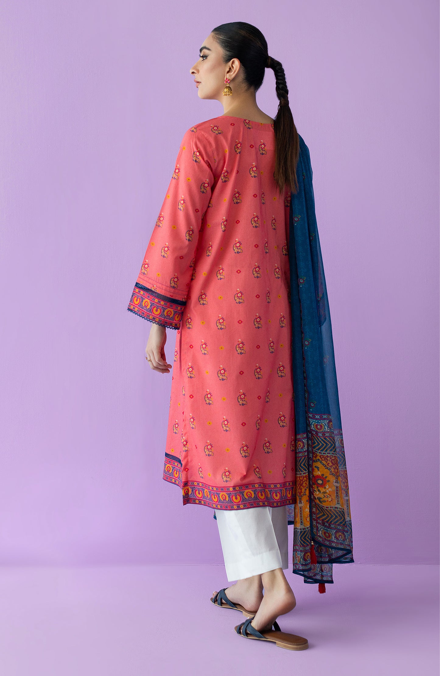 NRDS-23-001/U PINK LAWN  UNSTITCHED SHIRT DUPATTA