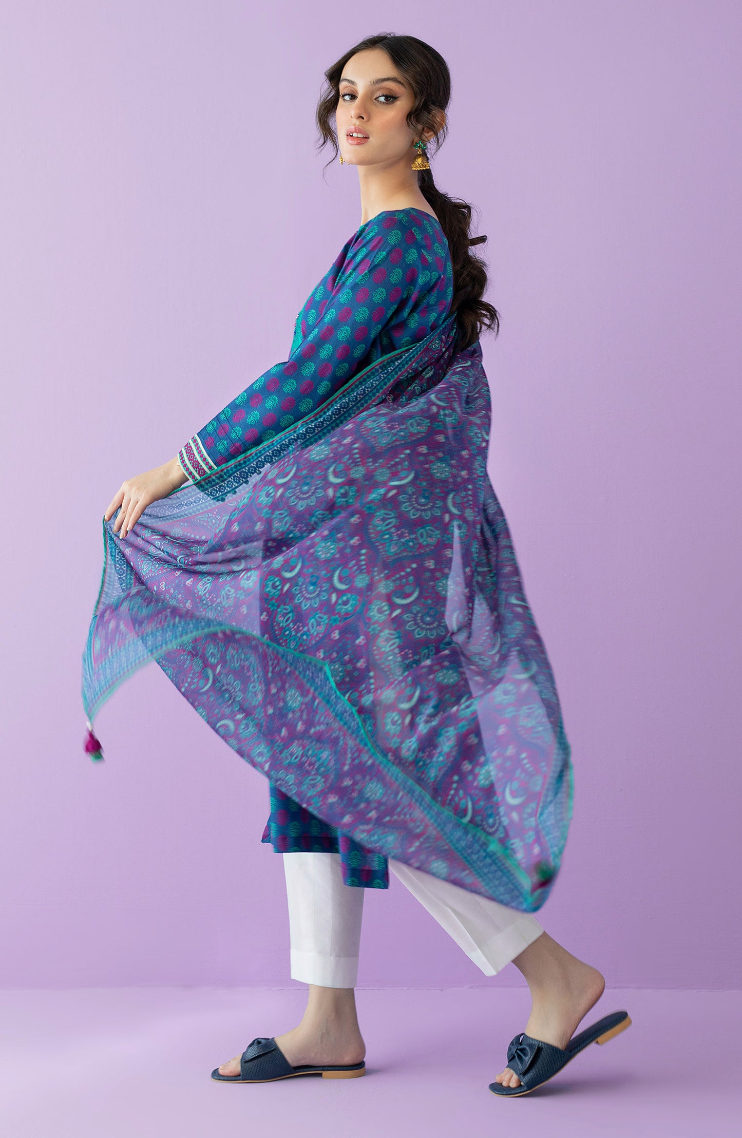 NRDS-23-018/S BLUE LAWN  READY TO WEAR SHIRT DUPATTA