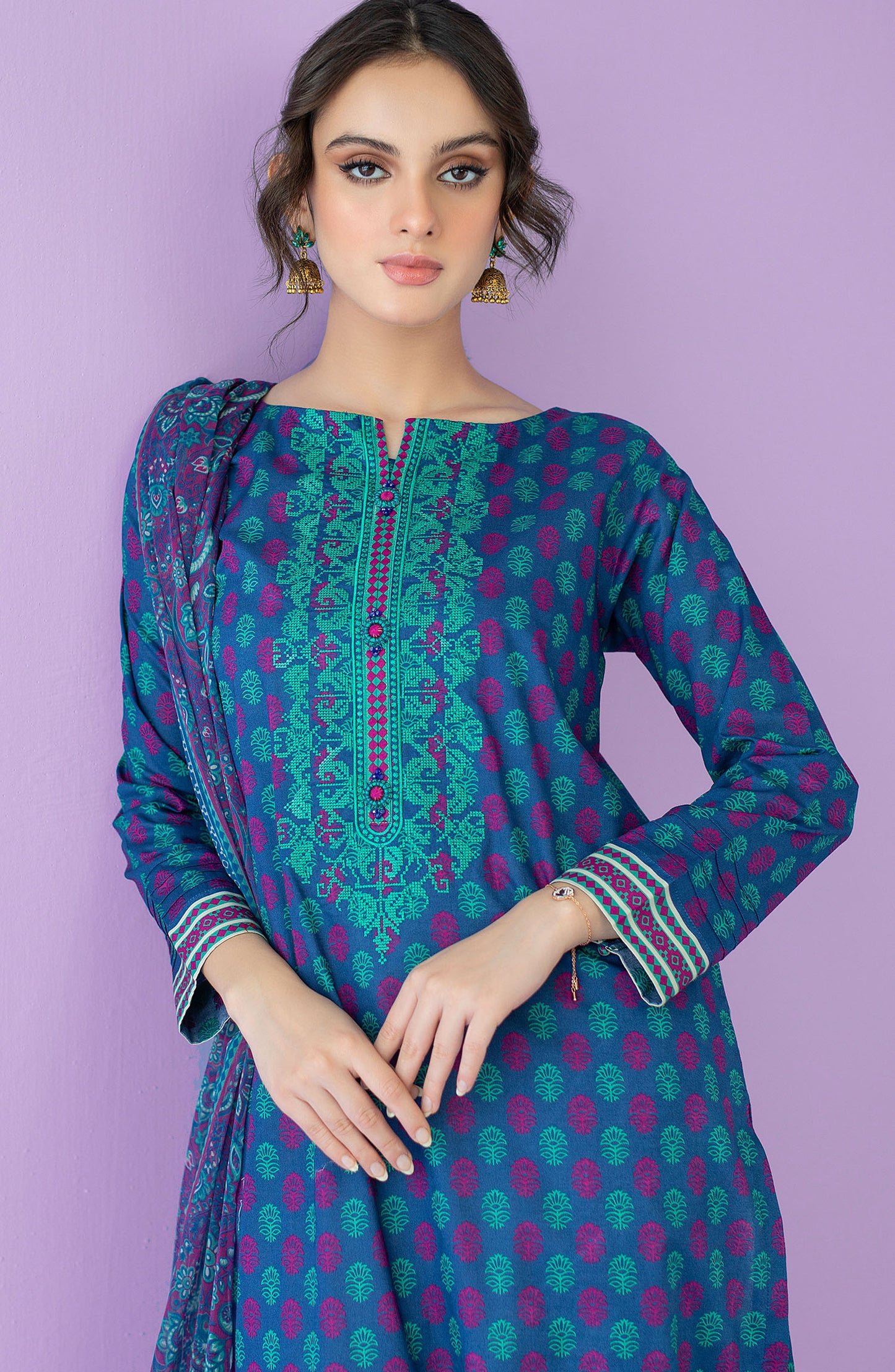 NRDS-23-018/S BLUE LAWN  READY TO WEAR SHIRT DUPATTA