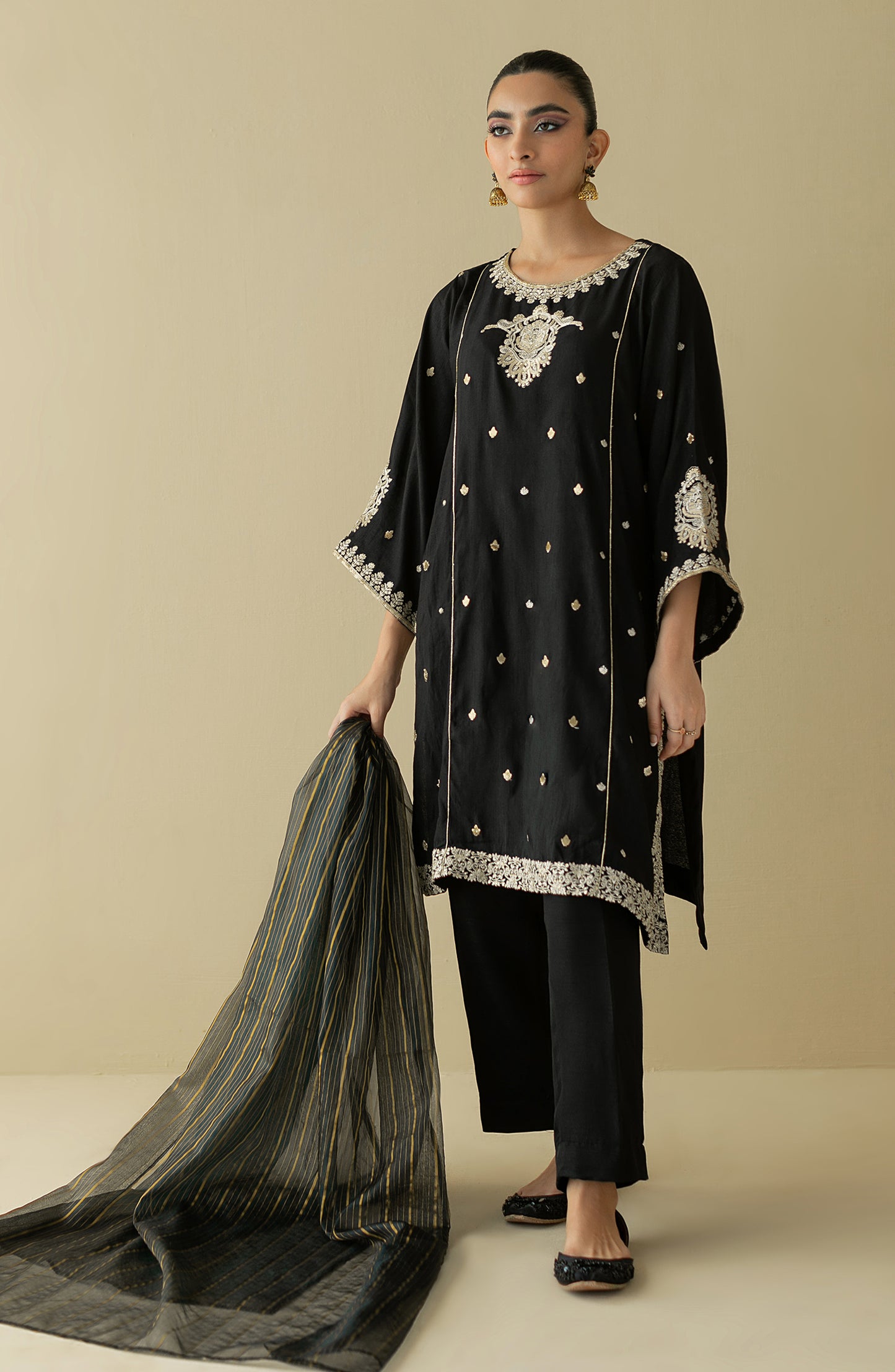 NRF-68/S BLACK FANCY  READY TO WEAR SHIRT DUPATTA PANTS
