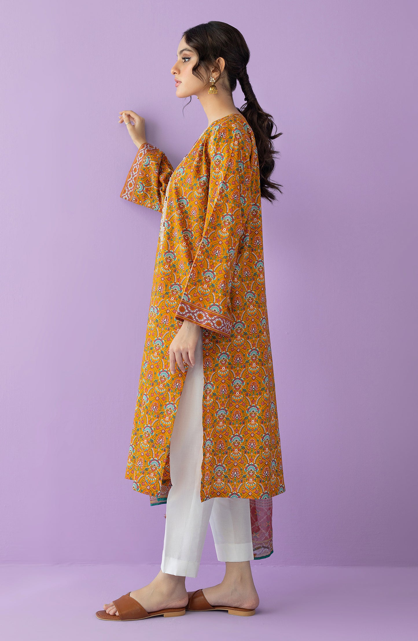 NRDS-23-017/S YELLOW LAWN  READY TO WEAR SHIRT DUPATTA