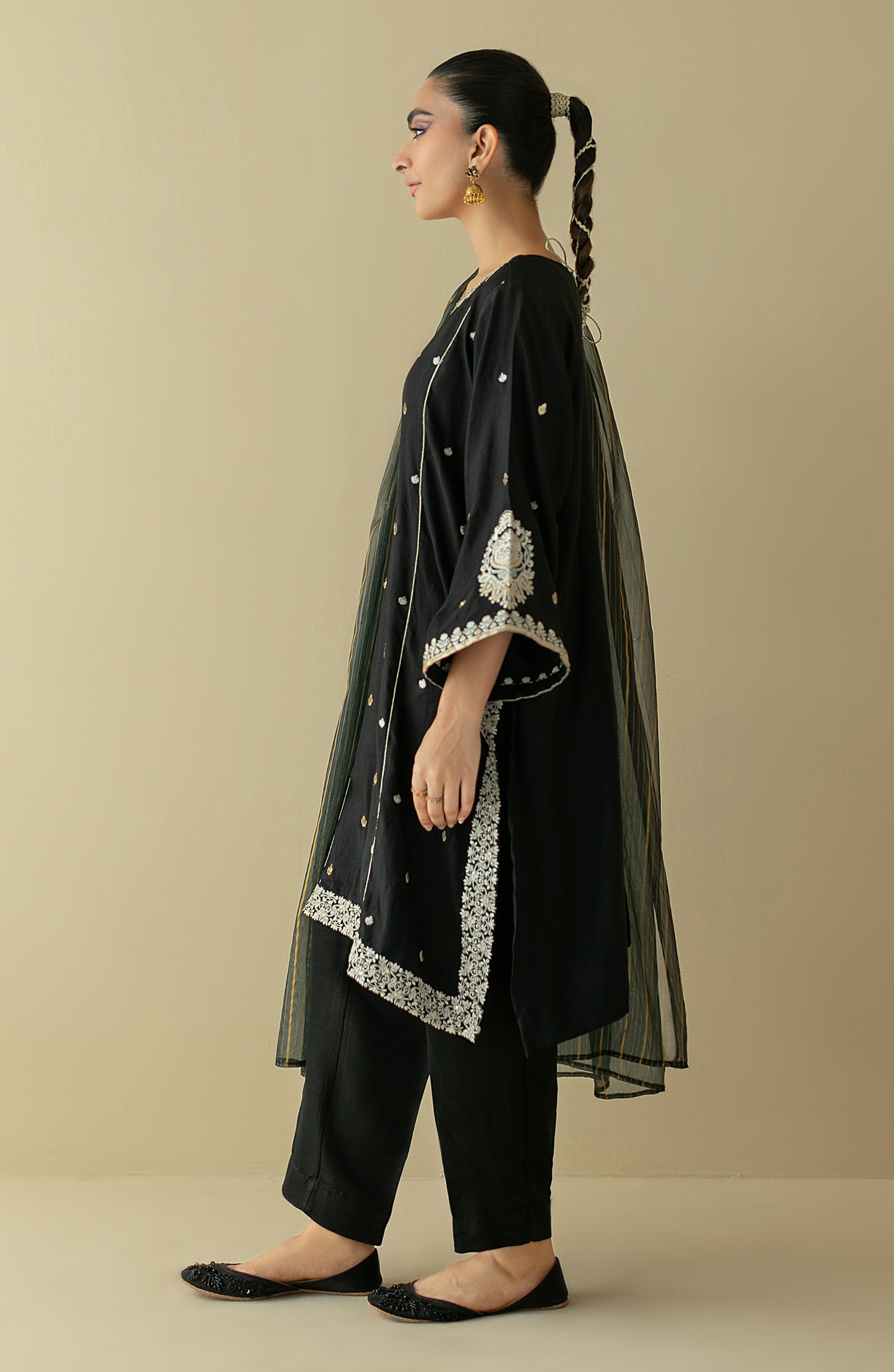 NRF-68/S BLACK FANCY  READY TO WEAR SHIRT DUPATTA PANTS