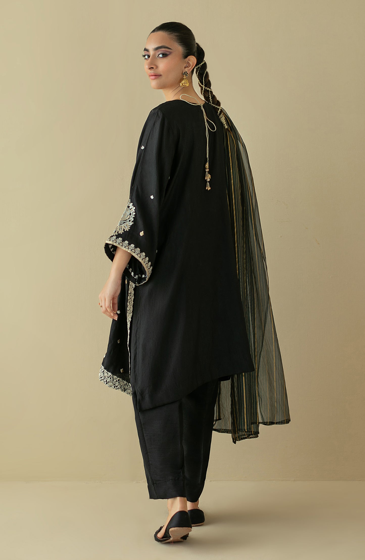 NRF-68/S BLACK FANCY  READY TO WEAR SHIRT DUPATTA PANTS