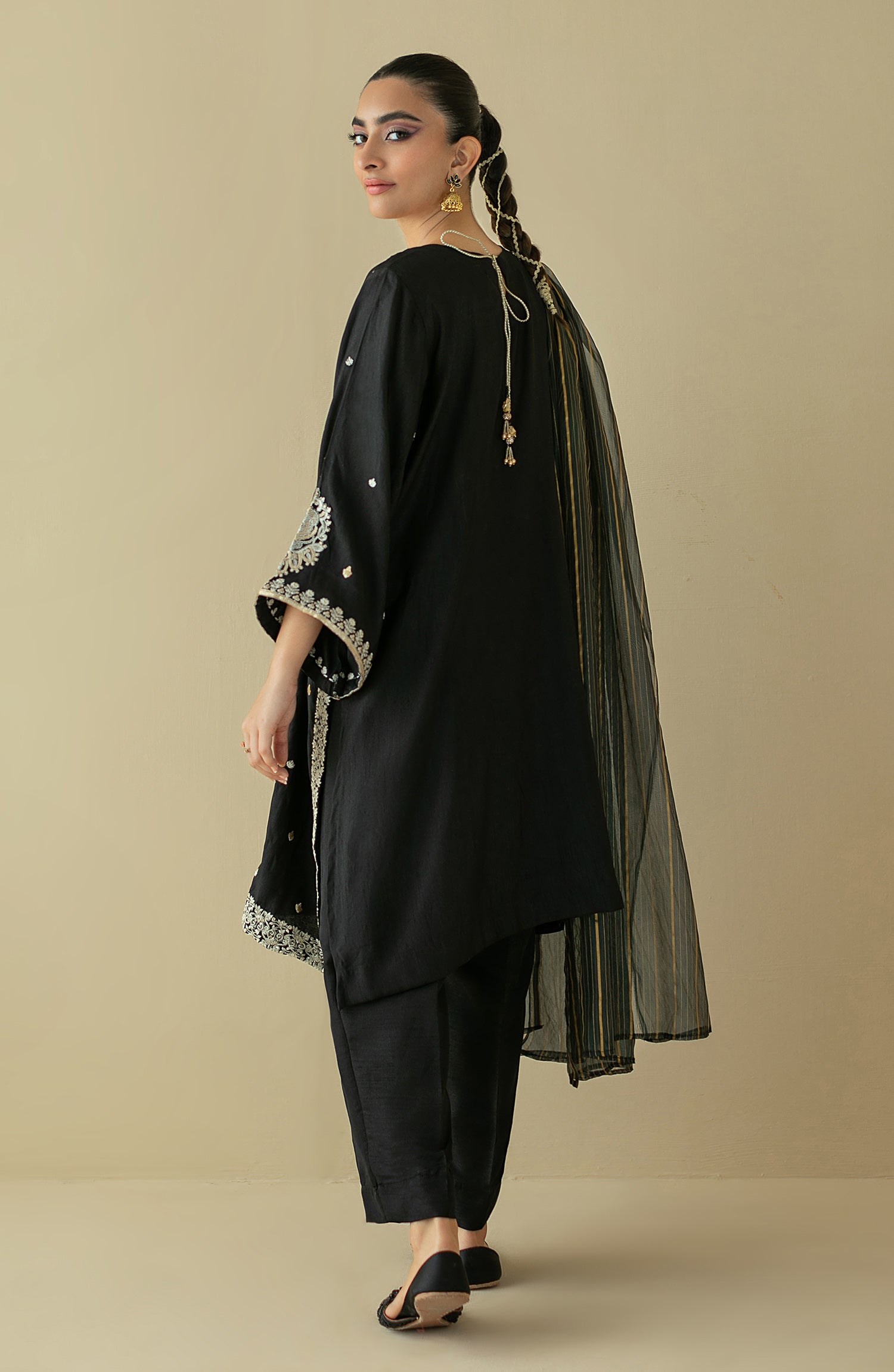 NRF-68/S BLACK FANCY  READY TO WEAR SHIRT DUPATTA PANTS