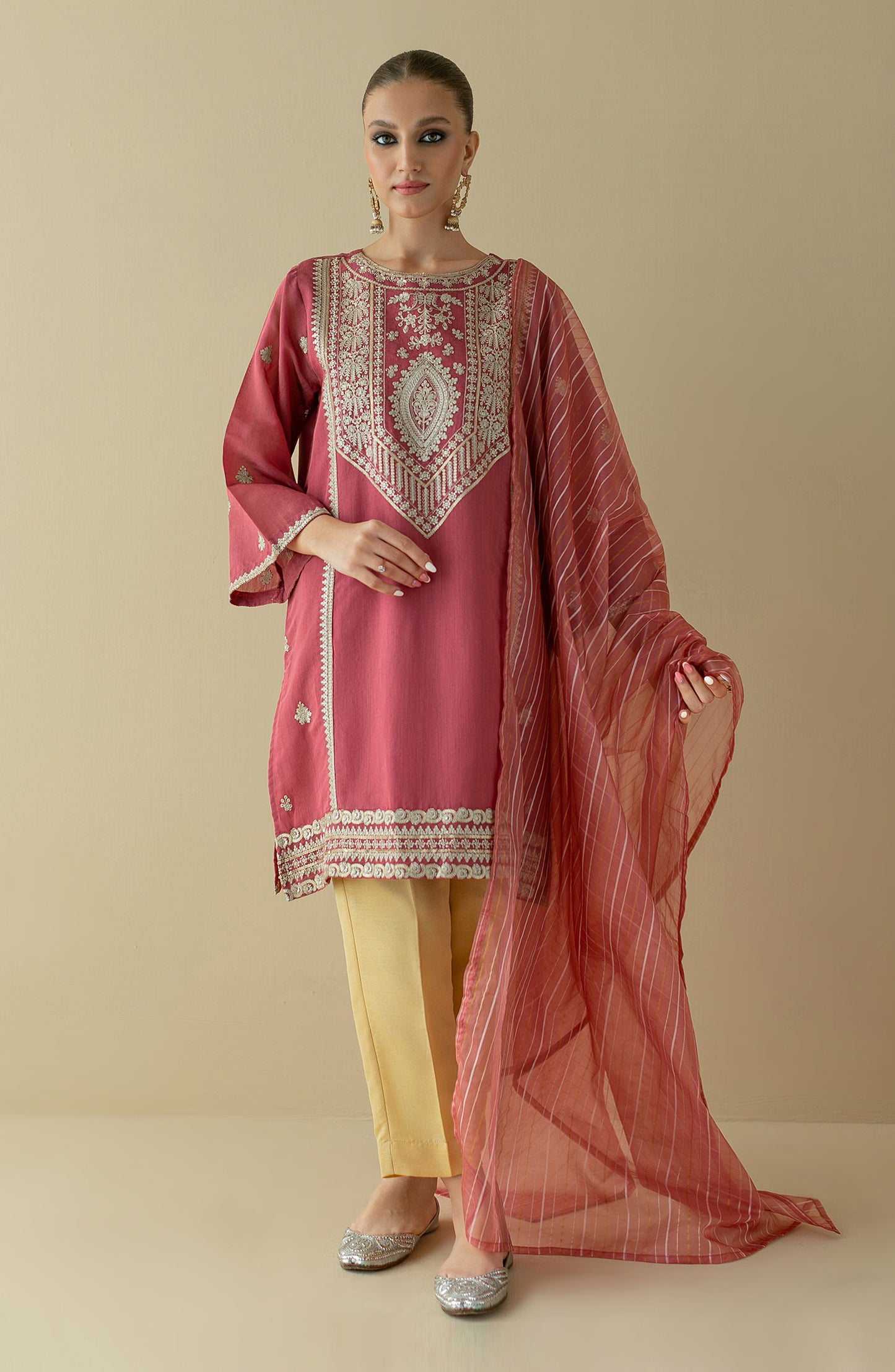 NRF-66/S PINK FANCY  READY TO WEAR SHIRT DUPATTA PANTS