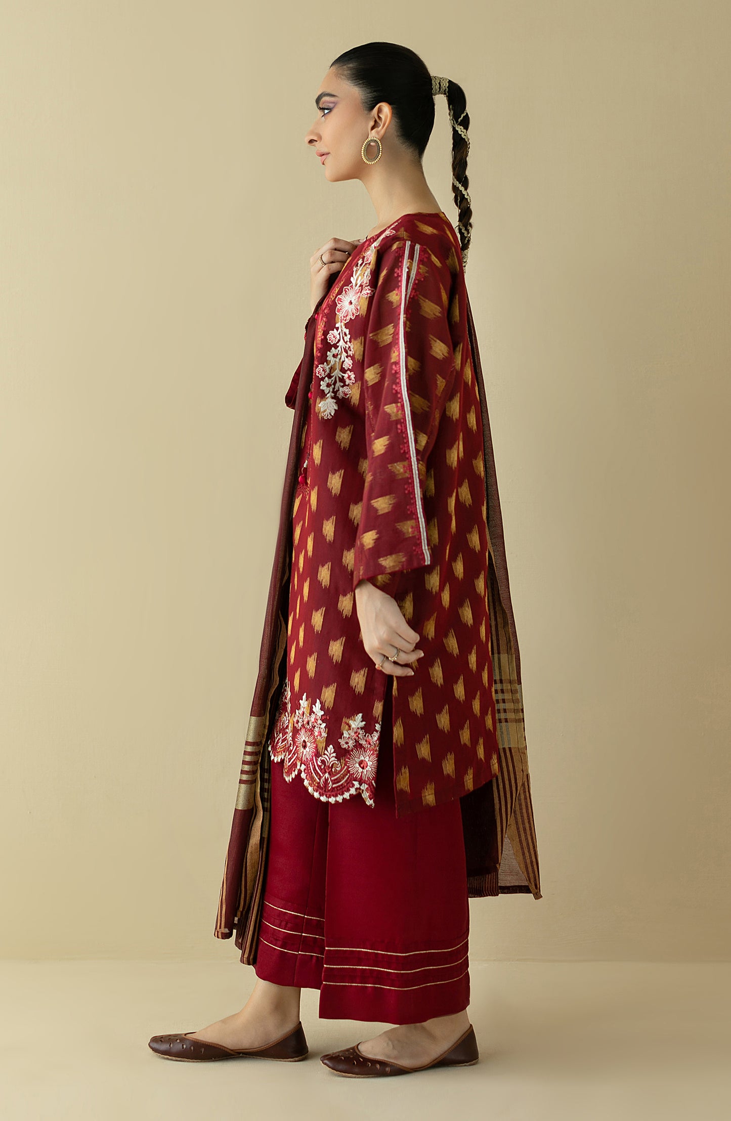 NRF-43/S RED FANCY  READY TO WEAR SHIRT DUPATTA PANTS