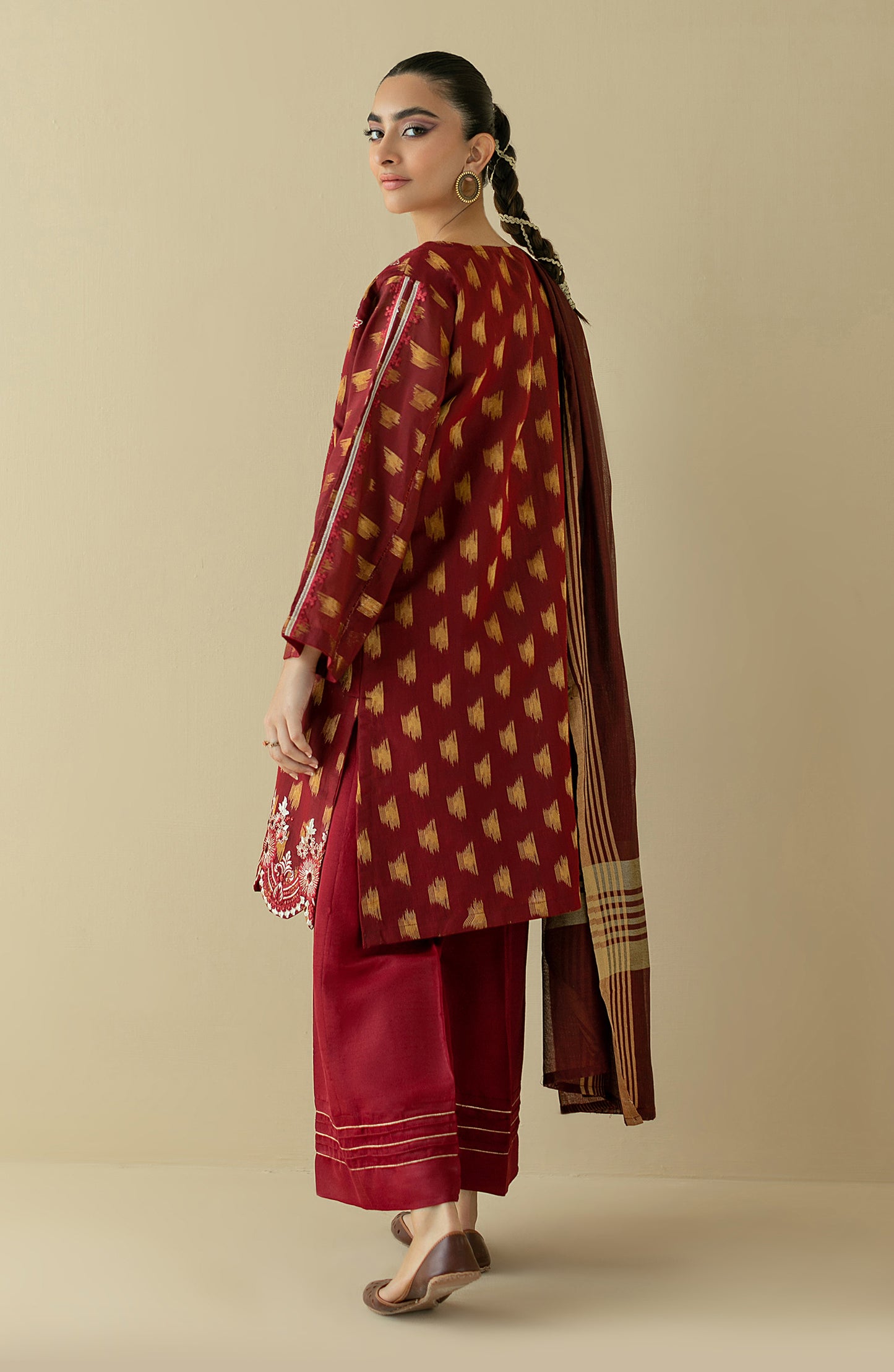 NRF-43/S RED FANCY  READY TO WEAR SHIRT DUPATTA PANTS