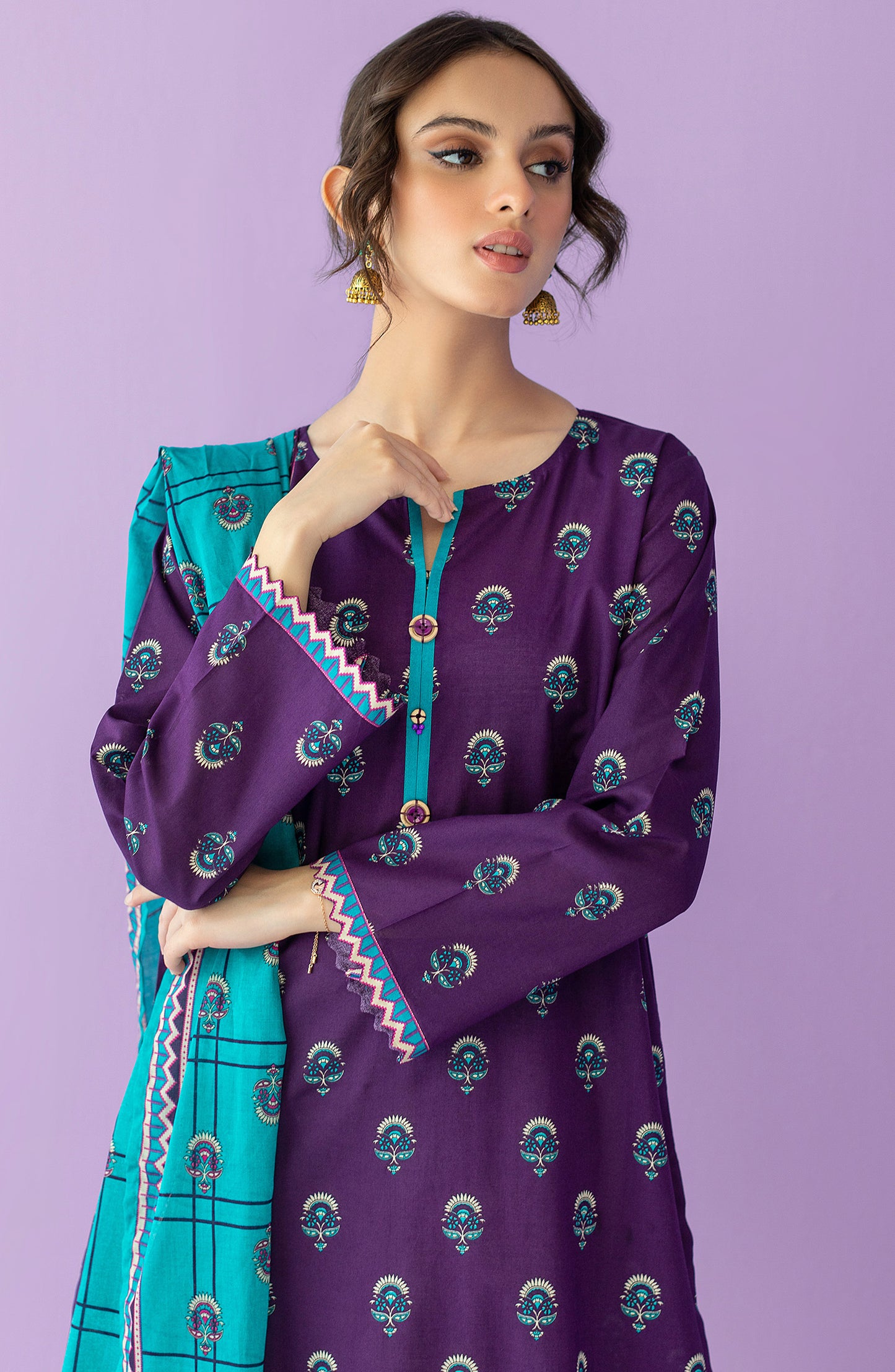NRDS-23-034/S PURPLE LAWN  READY TO WEAR SHIRT DUPATTA