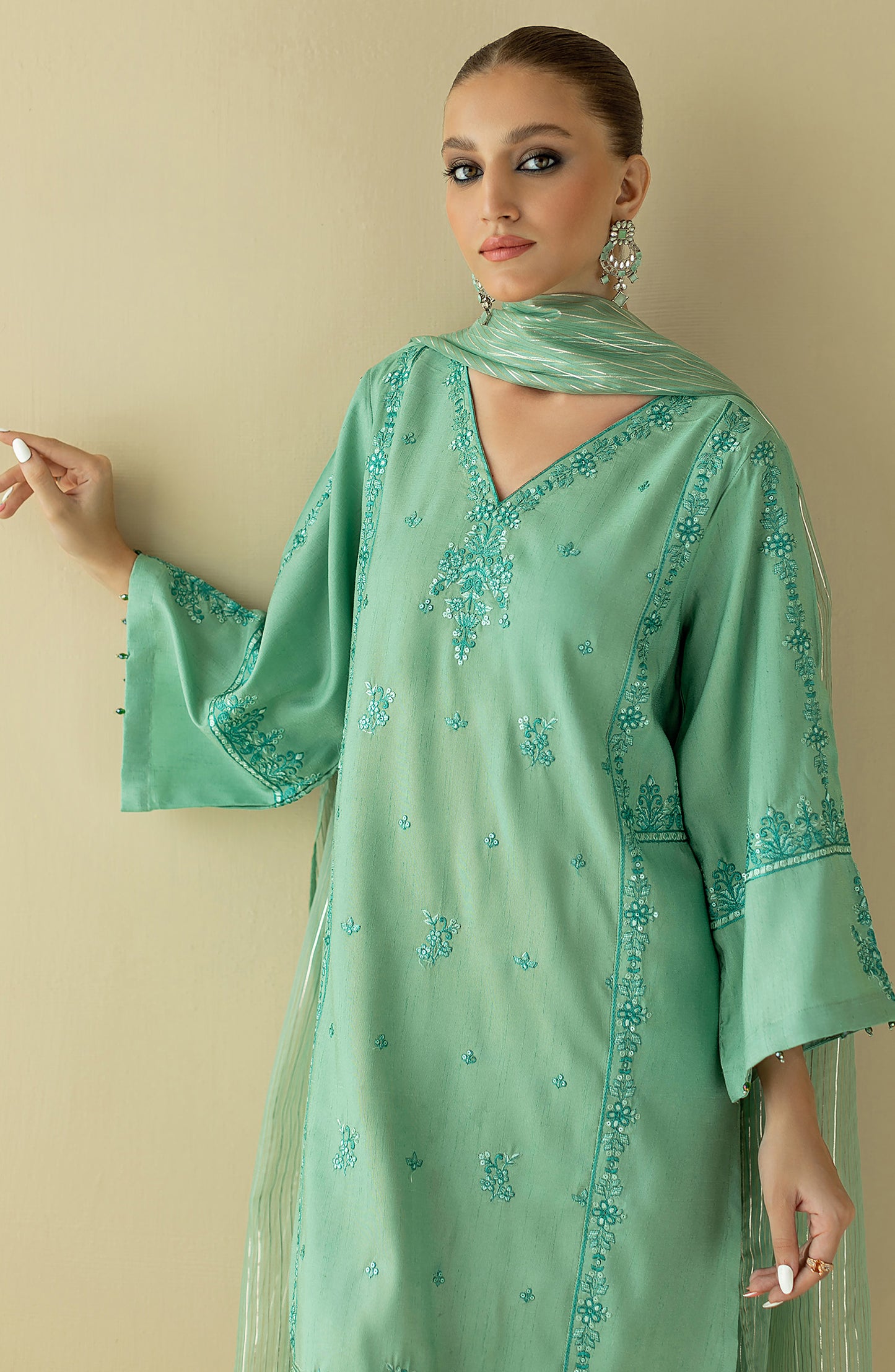 NRF-69/S PISTA FANCY  READY TO WEAR SHIRT DUPATTA PANTS
