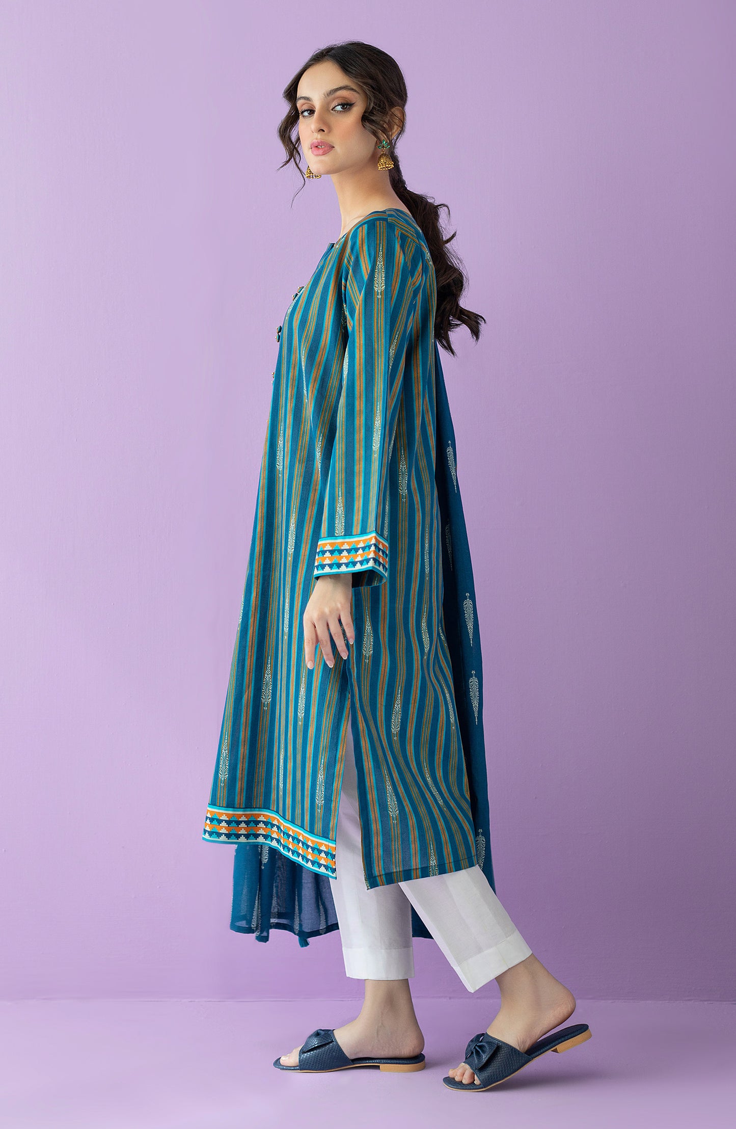 NRDS-23-030/U BLUE LAWN  UNSTITCHED SHIRT DUPATTA