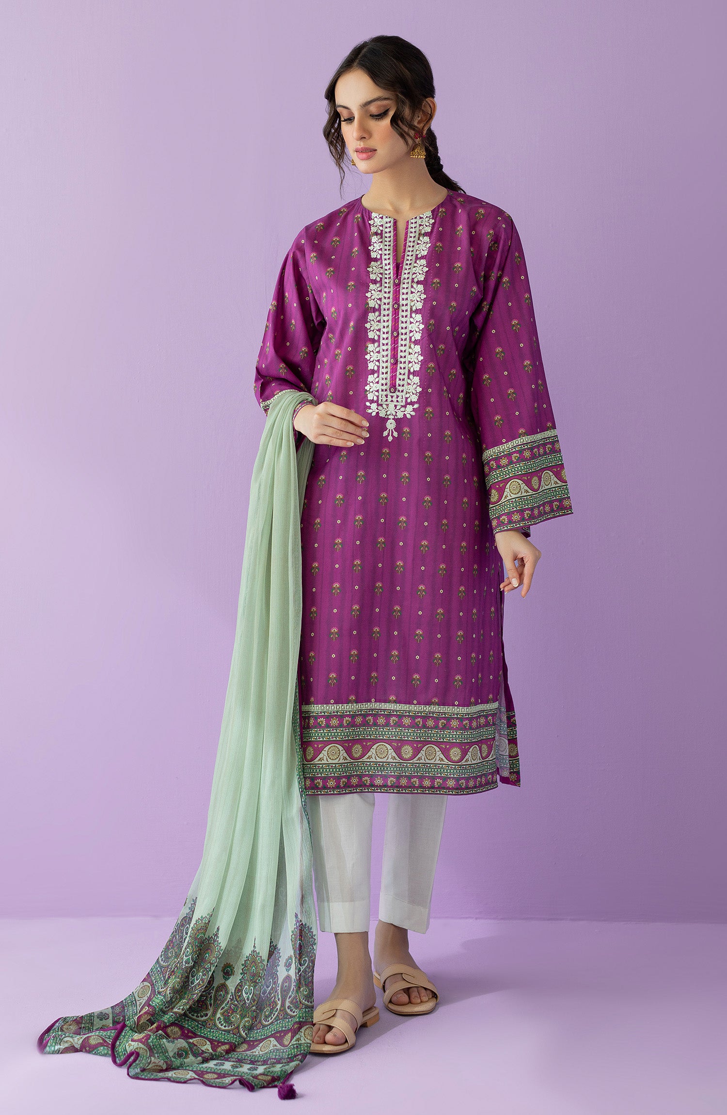 NRDS-23-003/S MAGENTA LAWN  READY TO WEAR SHIRT DUPATTA