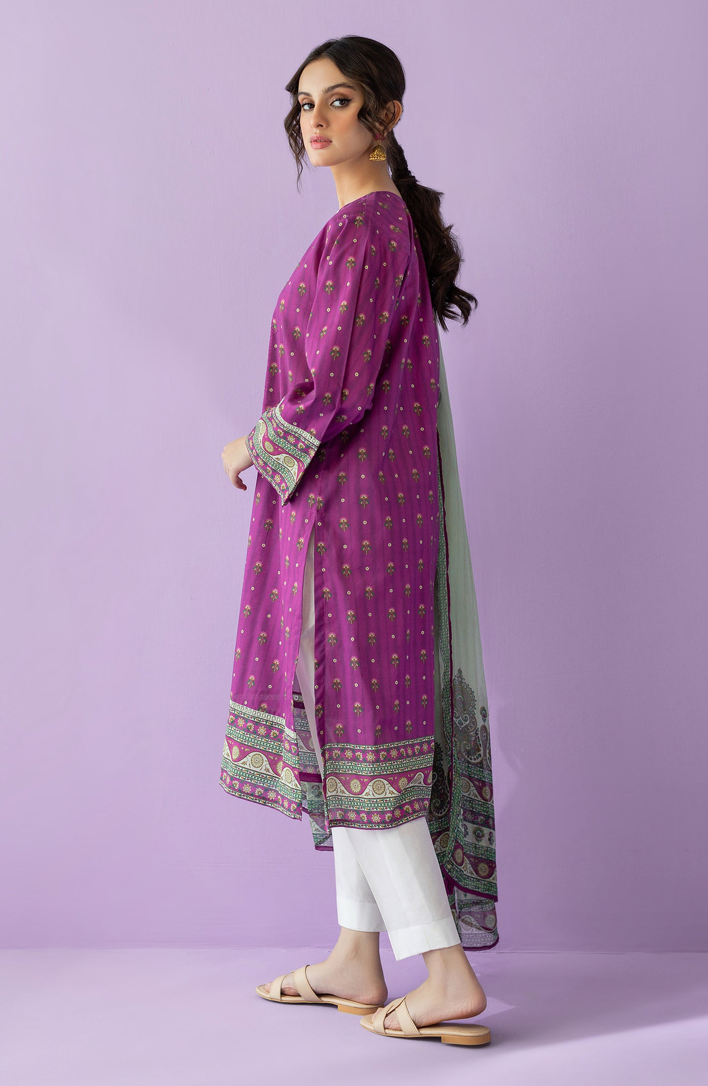 NRDS-23-003/S MAGENTA LAWN  READY TO WEAR SHIRT DUPATTA
