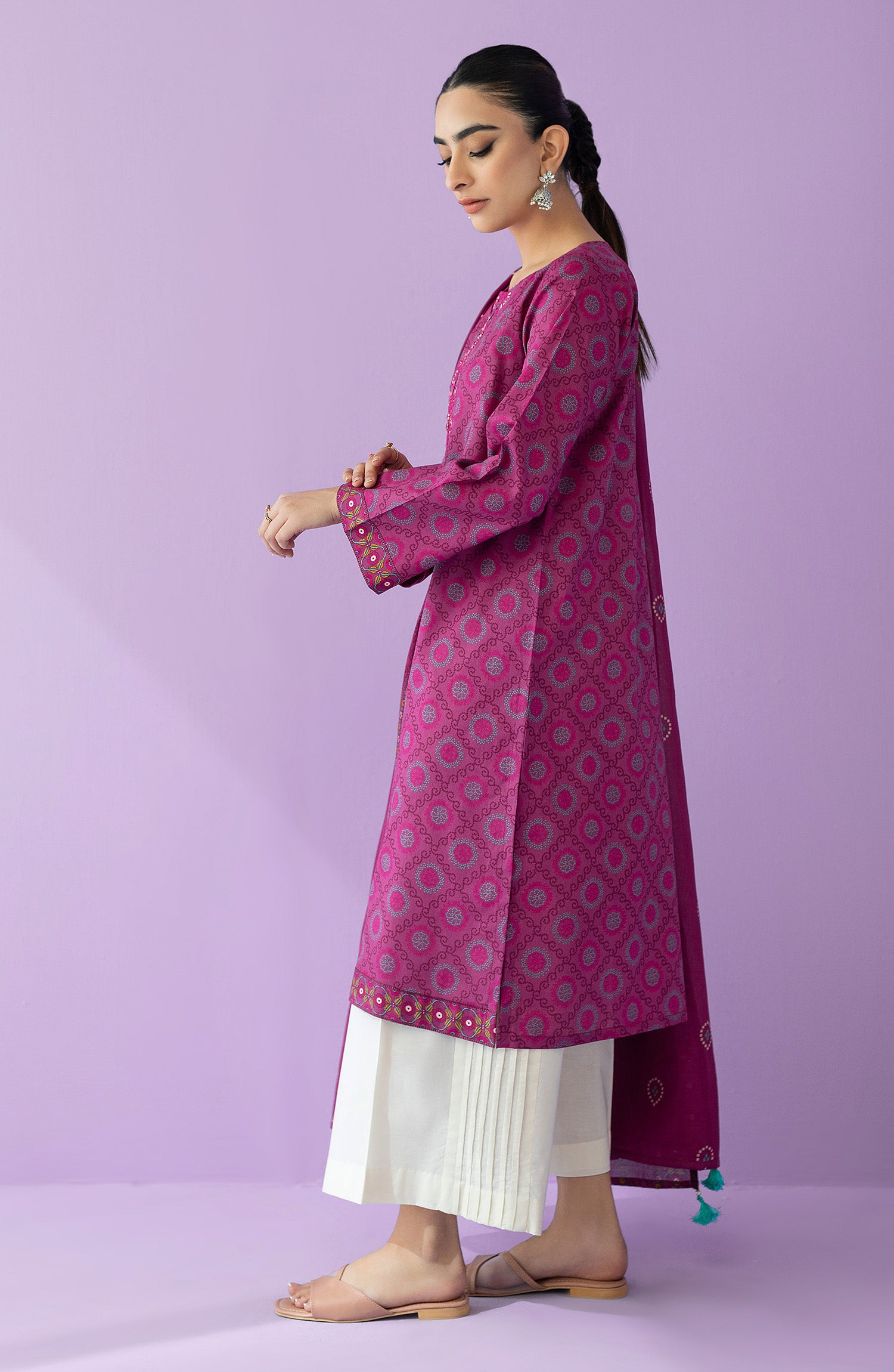 NRDS-23-014/U PINK LAWN  UNSTITCHED SHIRT DUPATTA