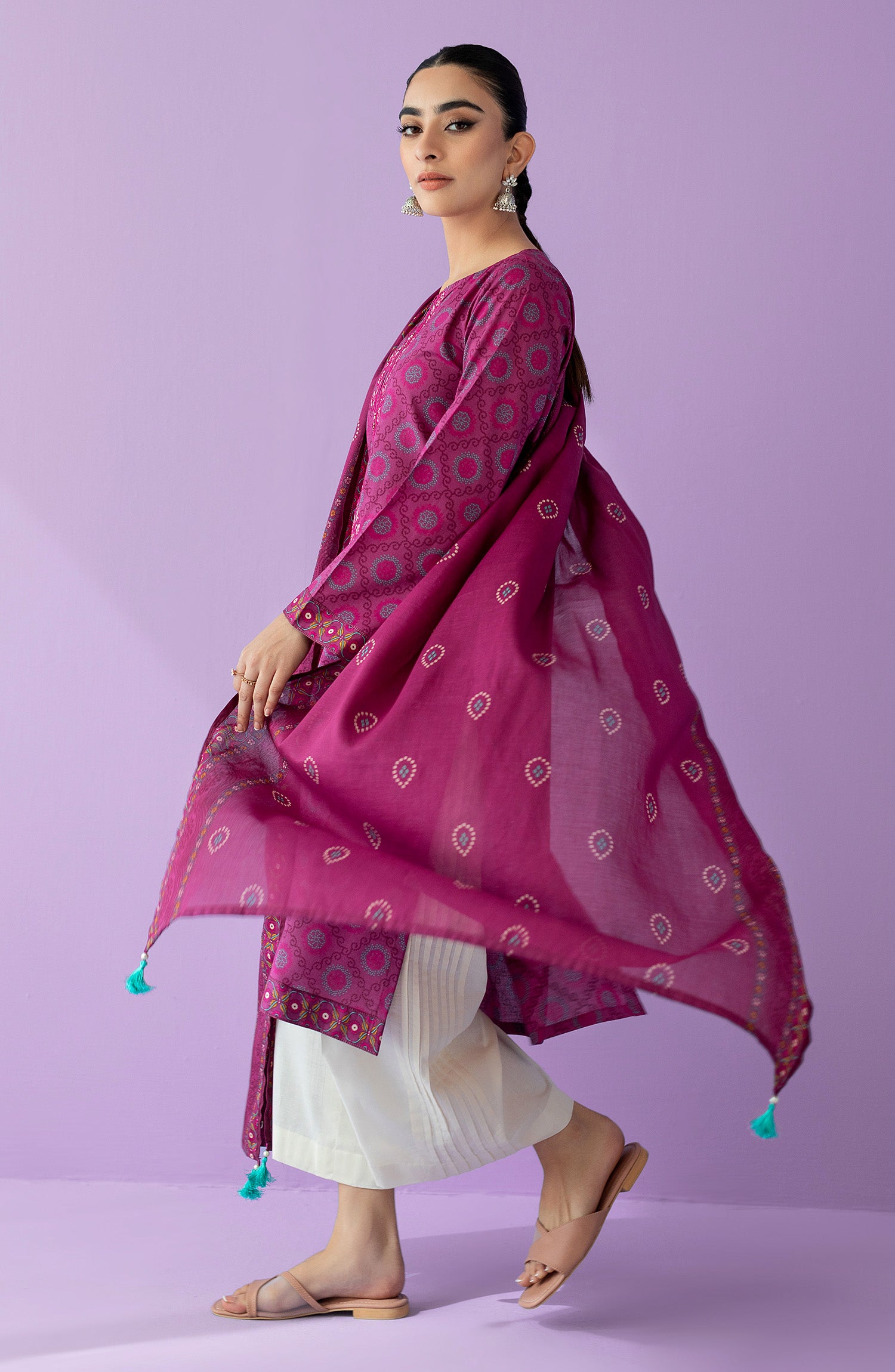 NRDS-23-014/U PINK LAWN  UNSTITCHED SHIRT DUPATTA