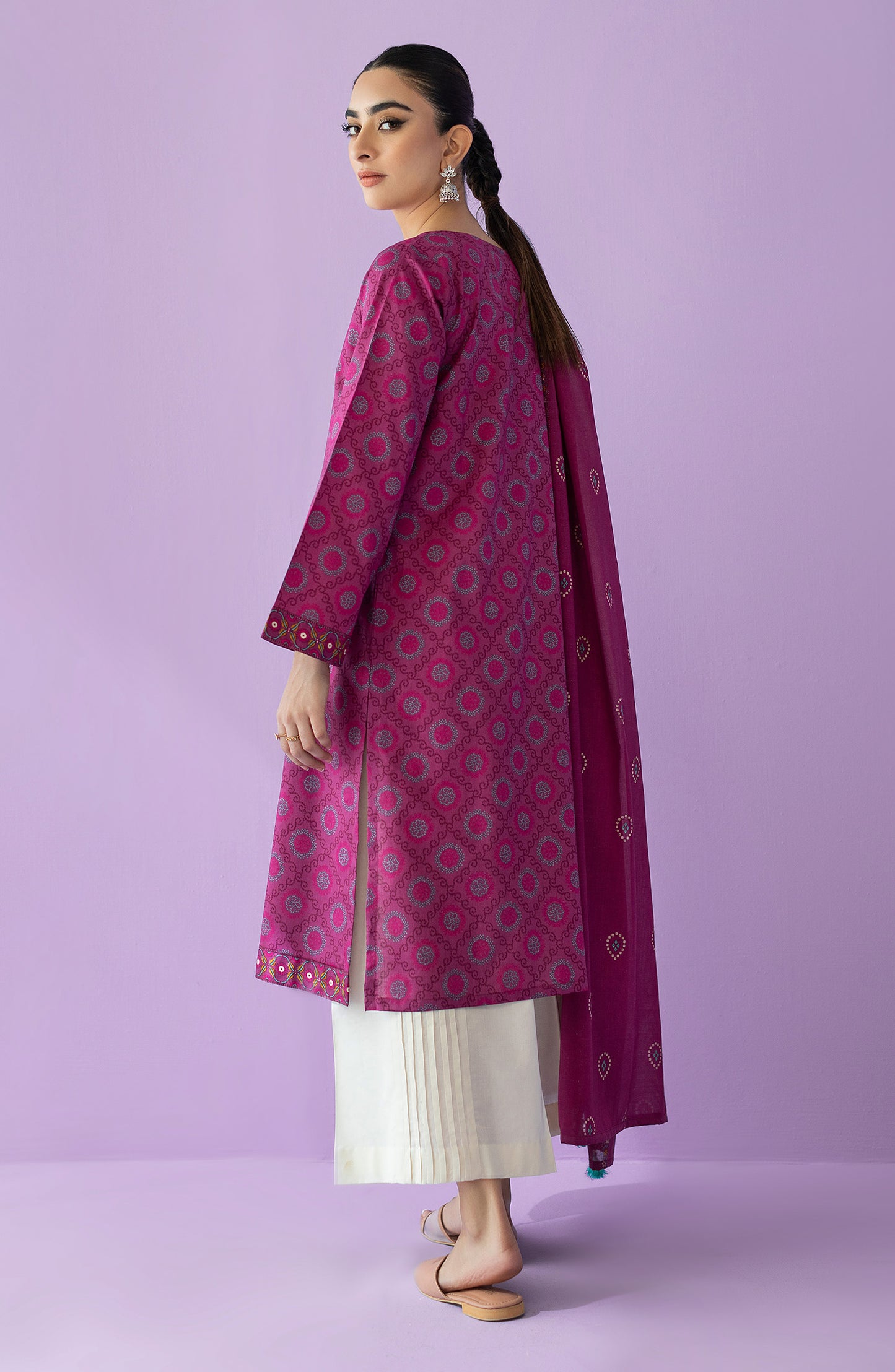 NRDS-23-014/U PINK LAWN  UNSTITCHED SHIRT DUPATTA