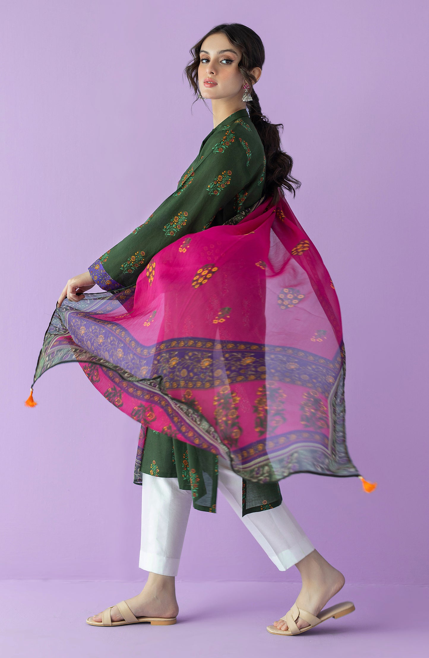 NRDS-23-043/U GREEN LAWN  UNSTITCHED SHIRT DUPATTA