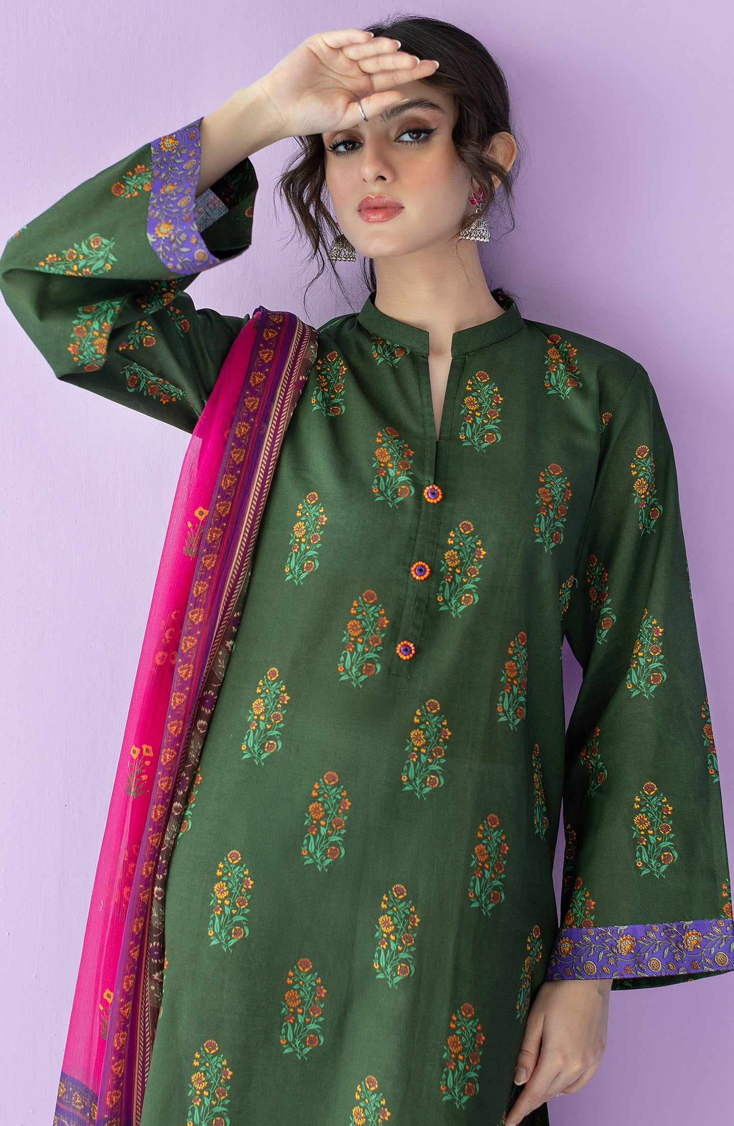 NRDS-23-043/U GREEN LAWN  UNSTITCHED SHIRT DUPATTA