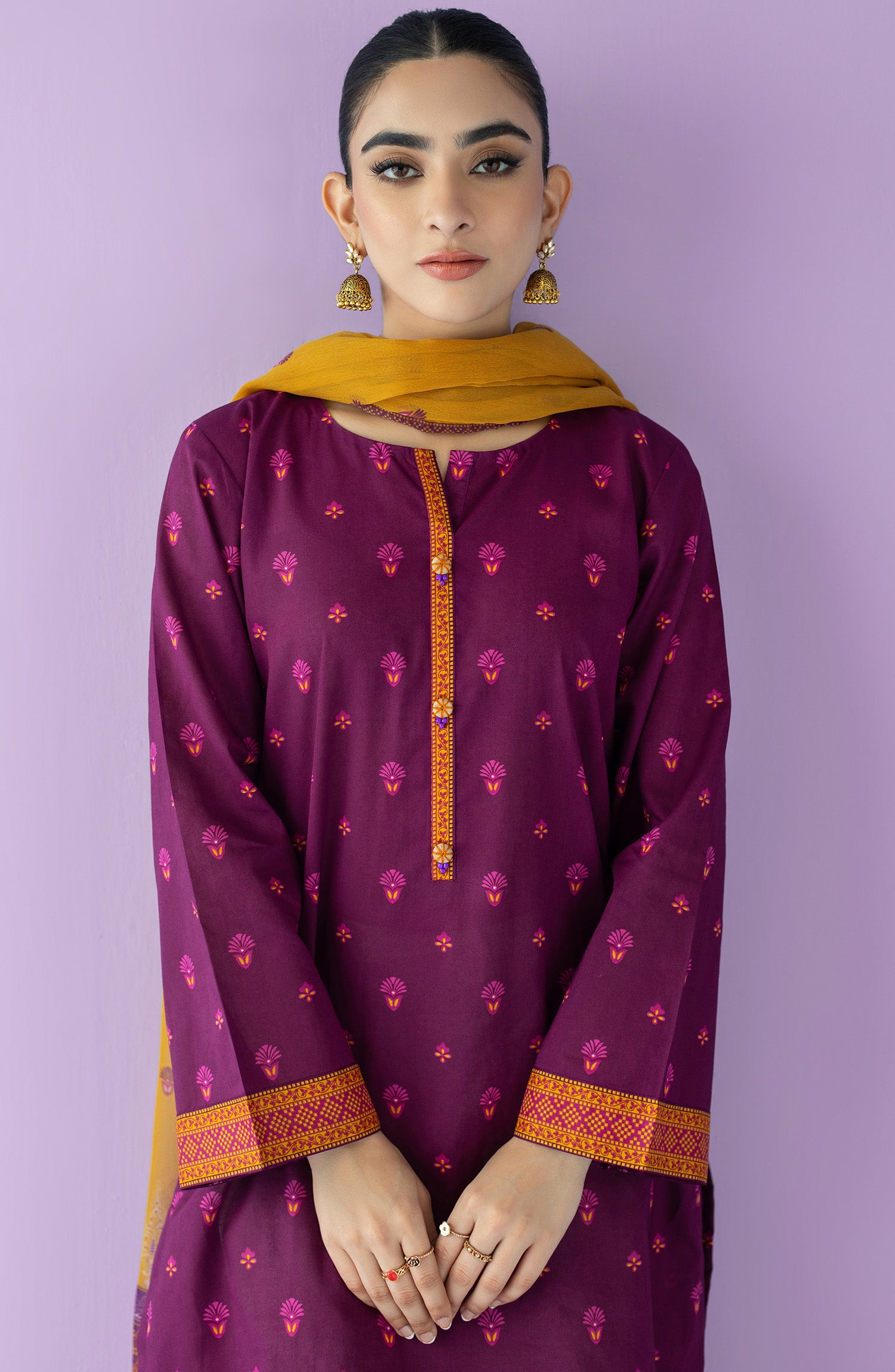 NRDS-23-044/U MAGENTA LAWN  UNSTITCHED SHIRT DUPATTA