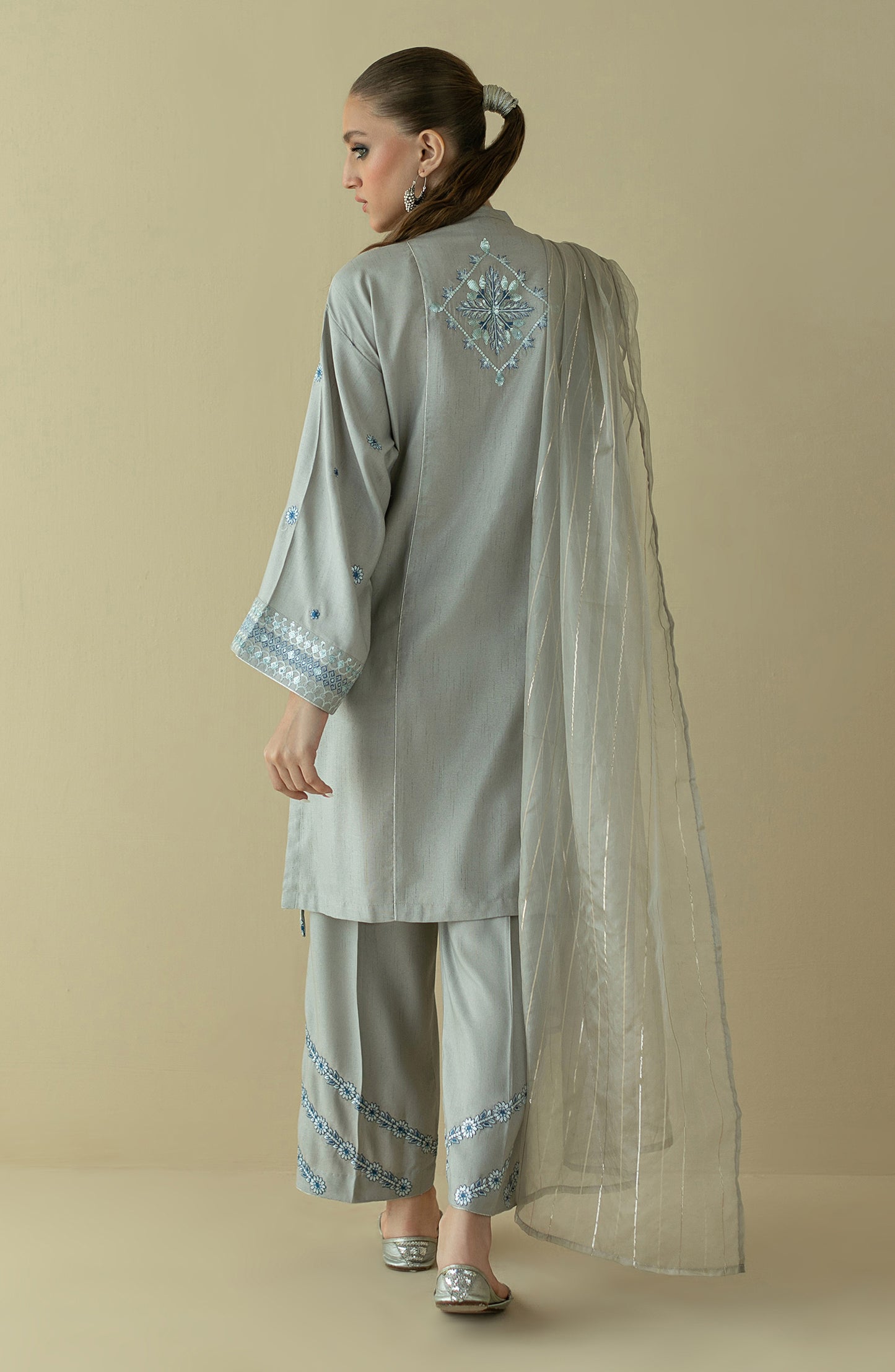 NRF-70/S GREY FANCY  READY TO WEAR SHIRT DUPATTA PANTS