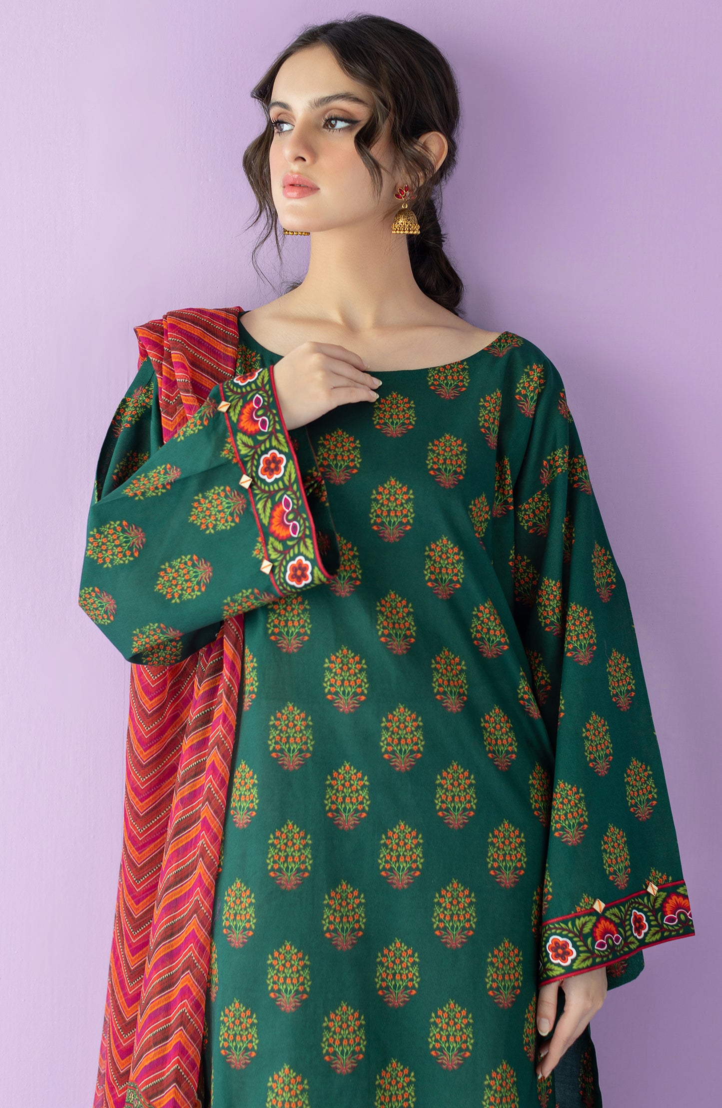 NRDS-23-041/U GREEN LAWN  UNSTITCHED SHIRT DUPATTA