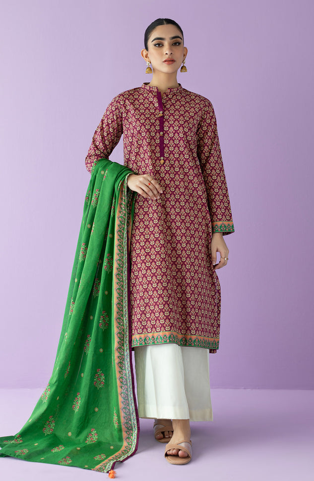 NRDS-23-036/S MAROON LAWN  READY TO WEAR SHIRT DUPATTA