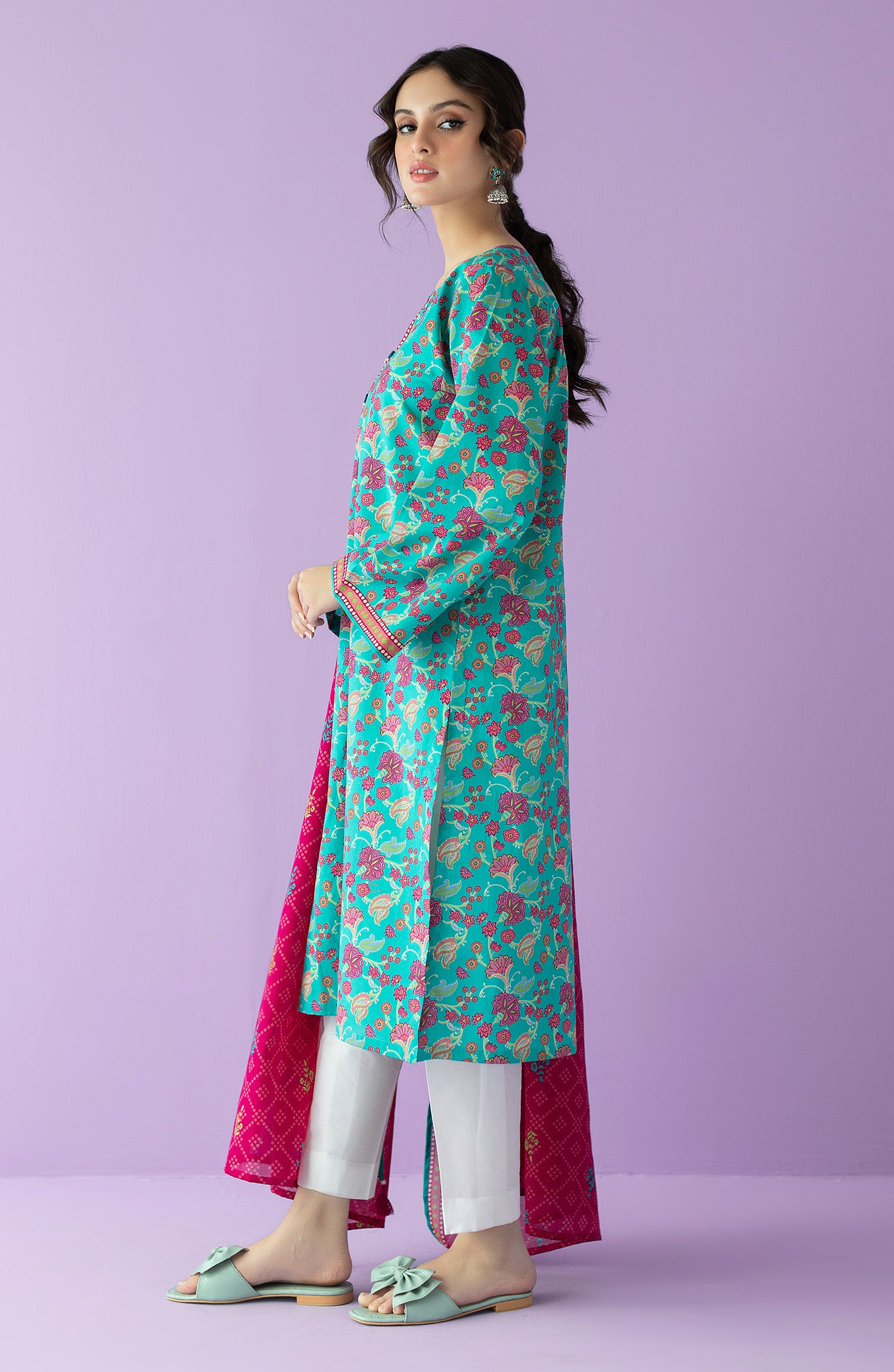 NRDS-23-033/U GREEN LAWN  UNSTITCHED SHIRT DUPATTA