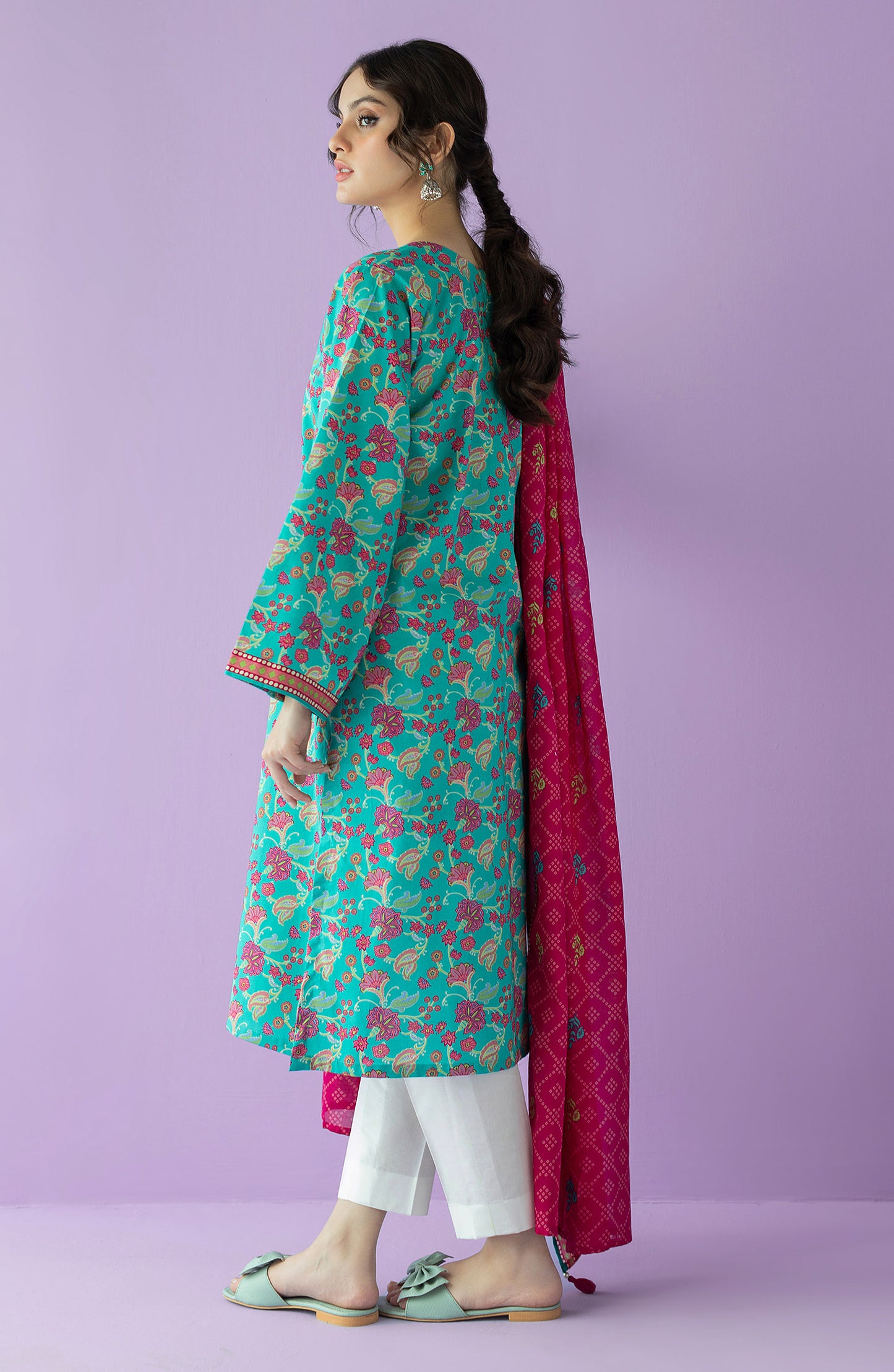 NRDS-23-033/U GREEN LAWN  UNSTITCHED SHIRT DUPATTA