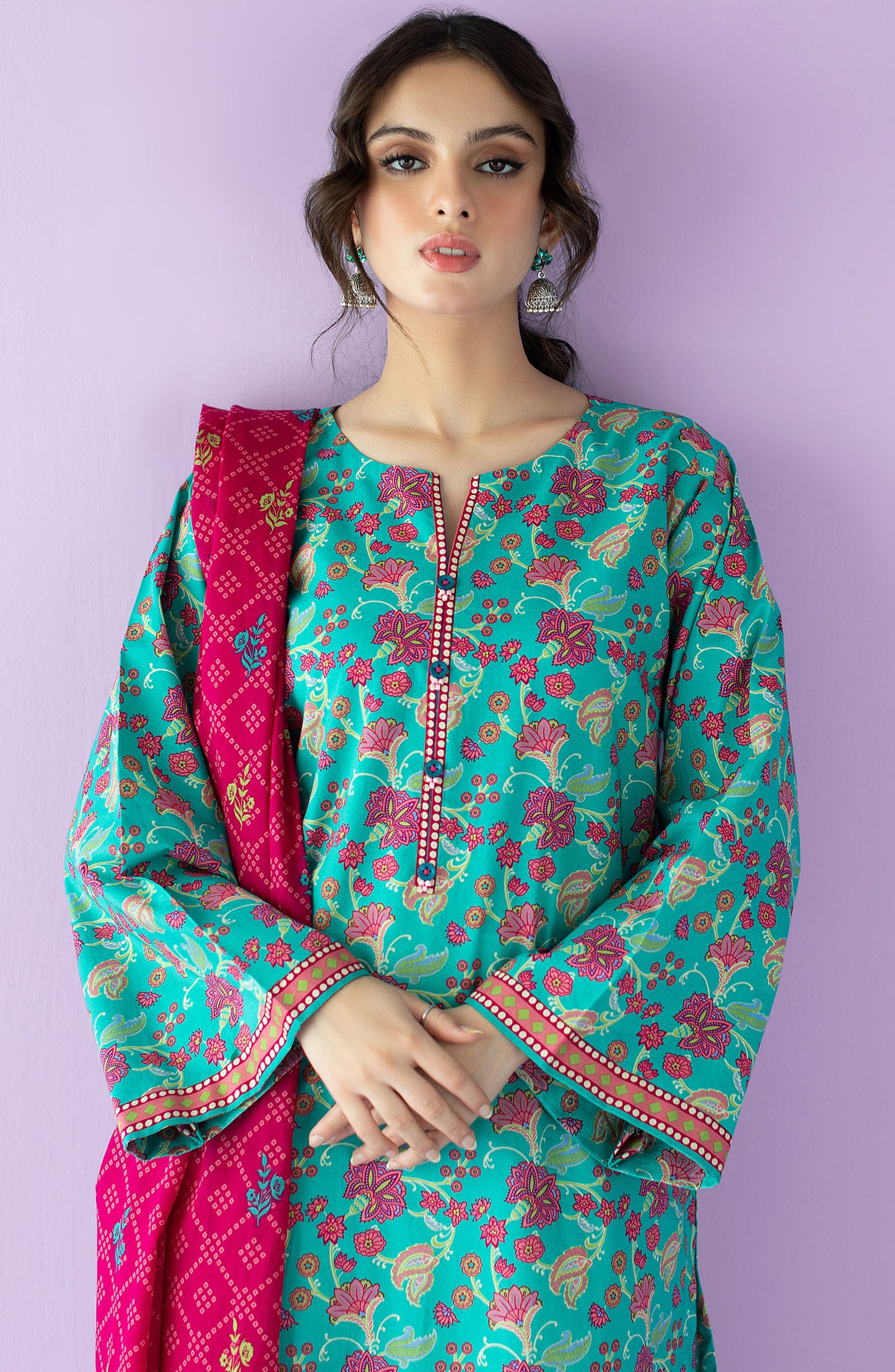 NRDS-23-033/S GREEN LAWN  READY TO WEAR SHIRT DUPATTA