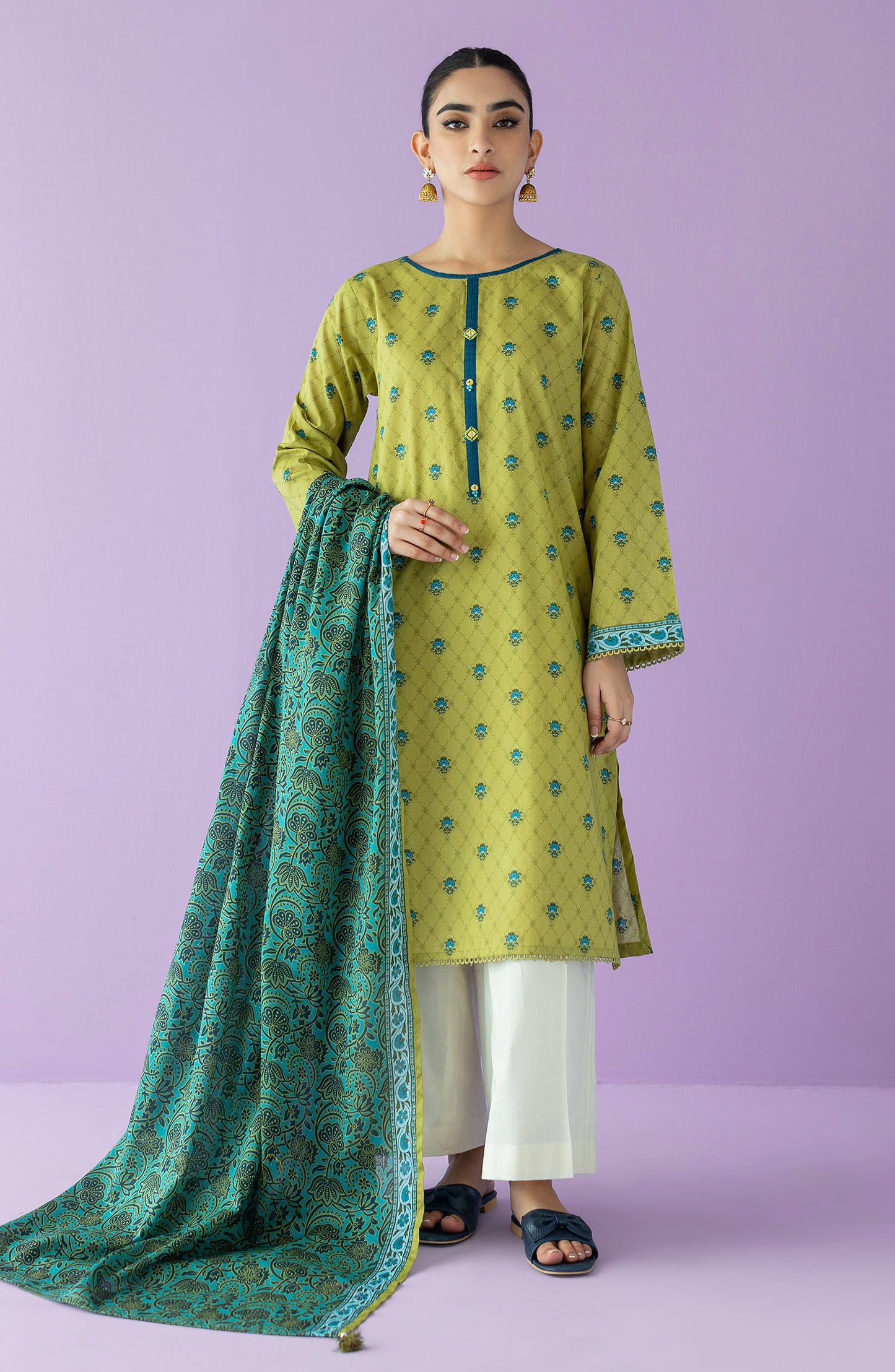 NRDS-23-031/S GREEN LAWN  READY TO WEAR SHIRT DUPATTA