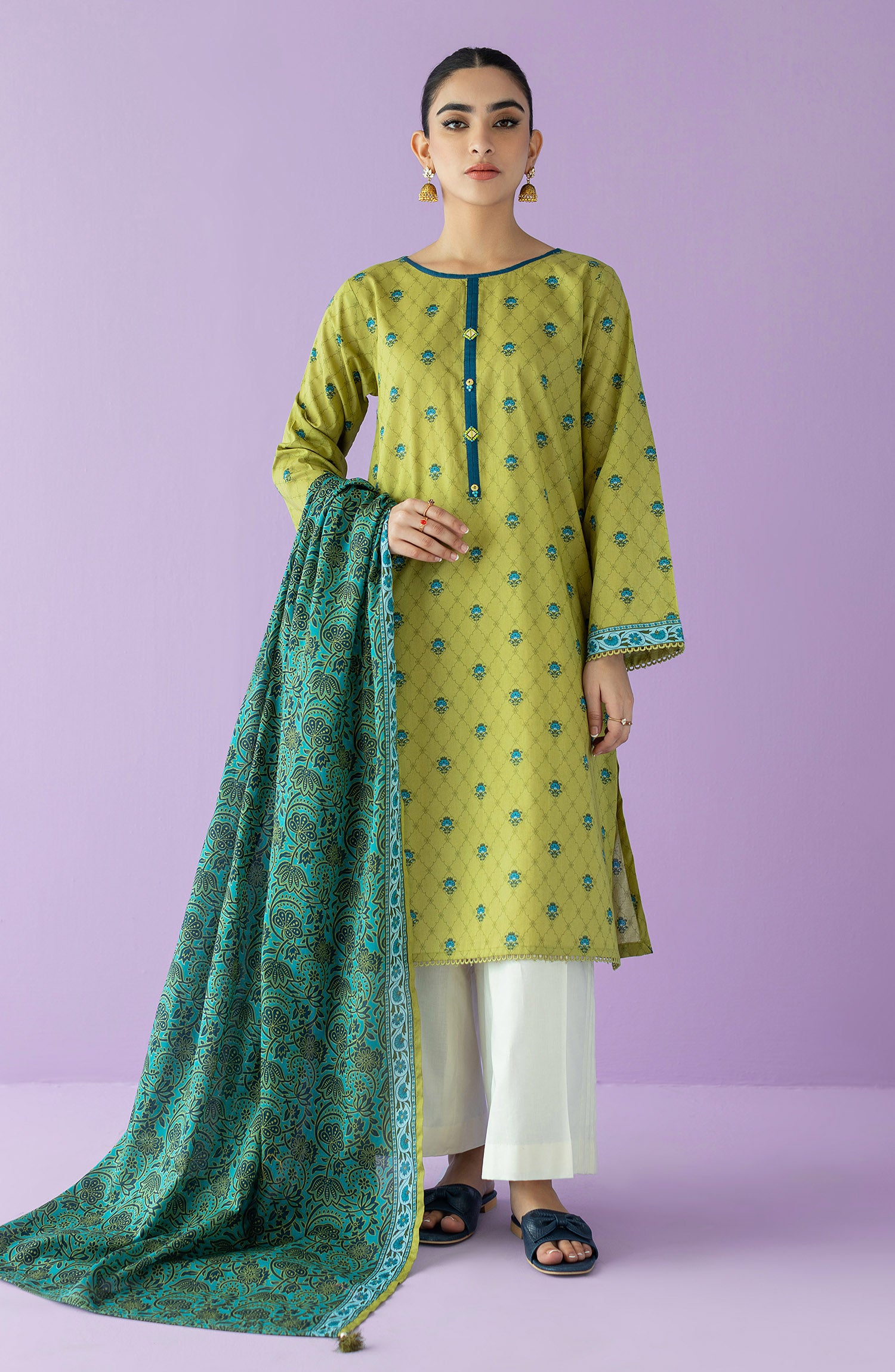 NRDS-23-031/S GREEN LAWN  READY TO WEAR SHIRT DUPATTA