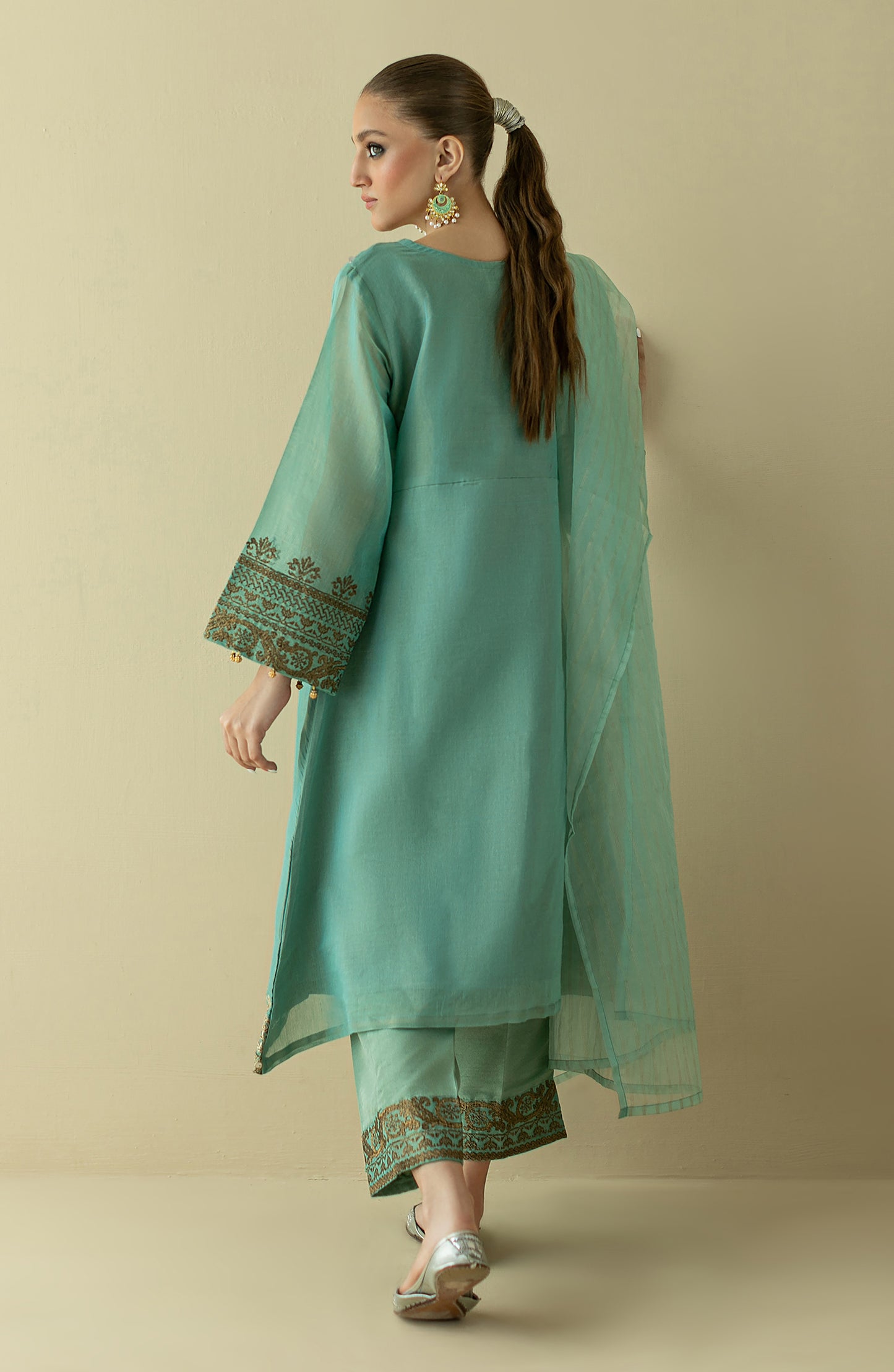 NRF-48/S TEAL FANCY  READY TO WEAR SHIRT DUPATTA PANTS