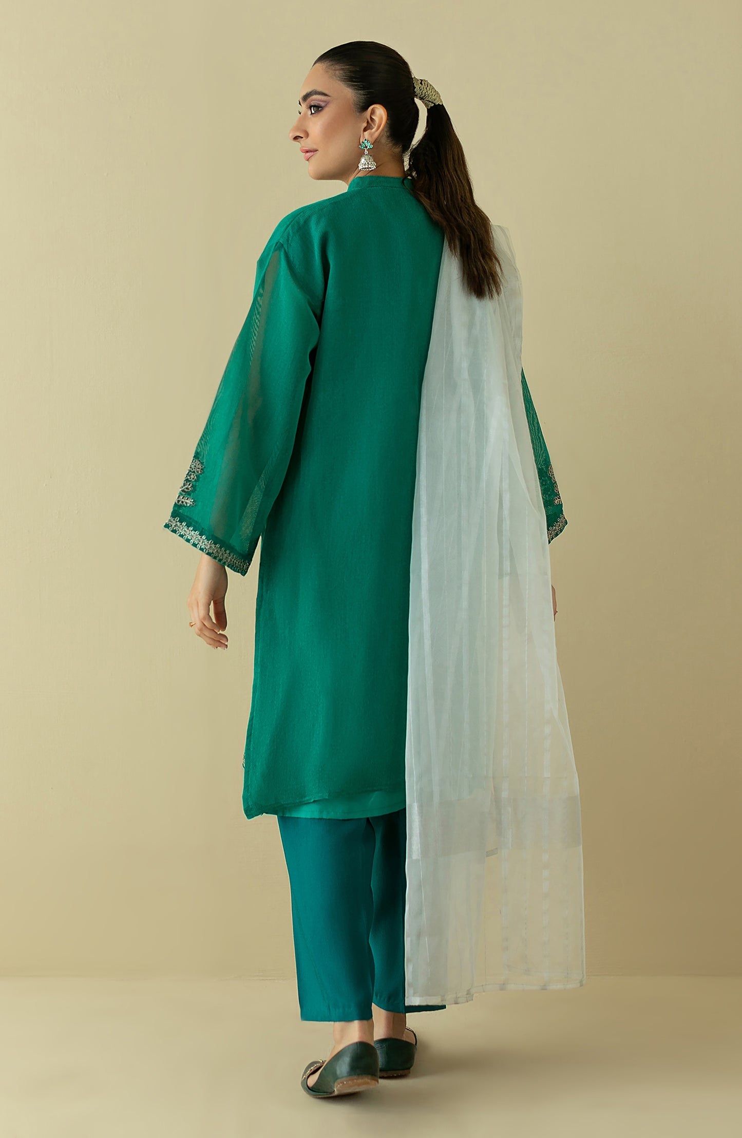 NRF-67/S GREEN FANCY  READY TO WEAR SHIRT DUPATTA PANTS