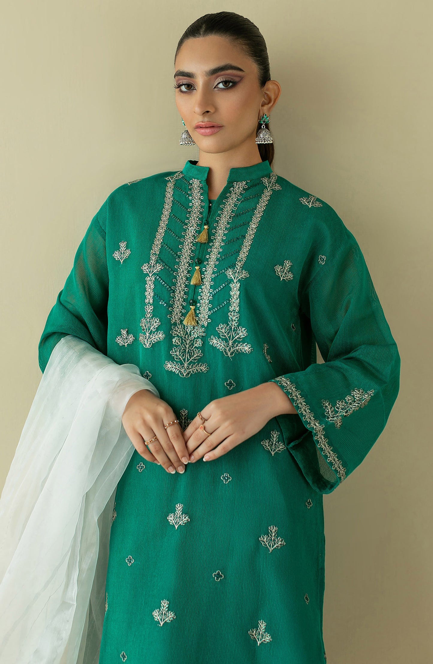 NRF-67/S GREEN FANCY  READY TO WEAR SHIRT DUPATTA PANTS