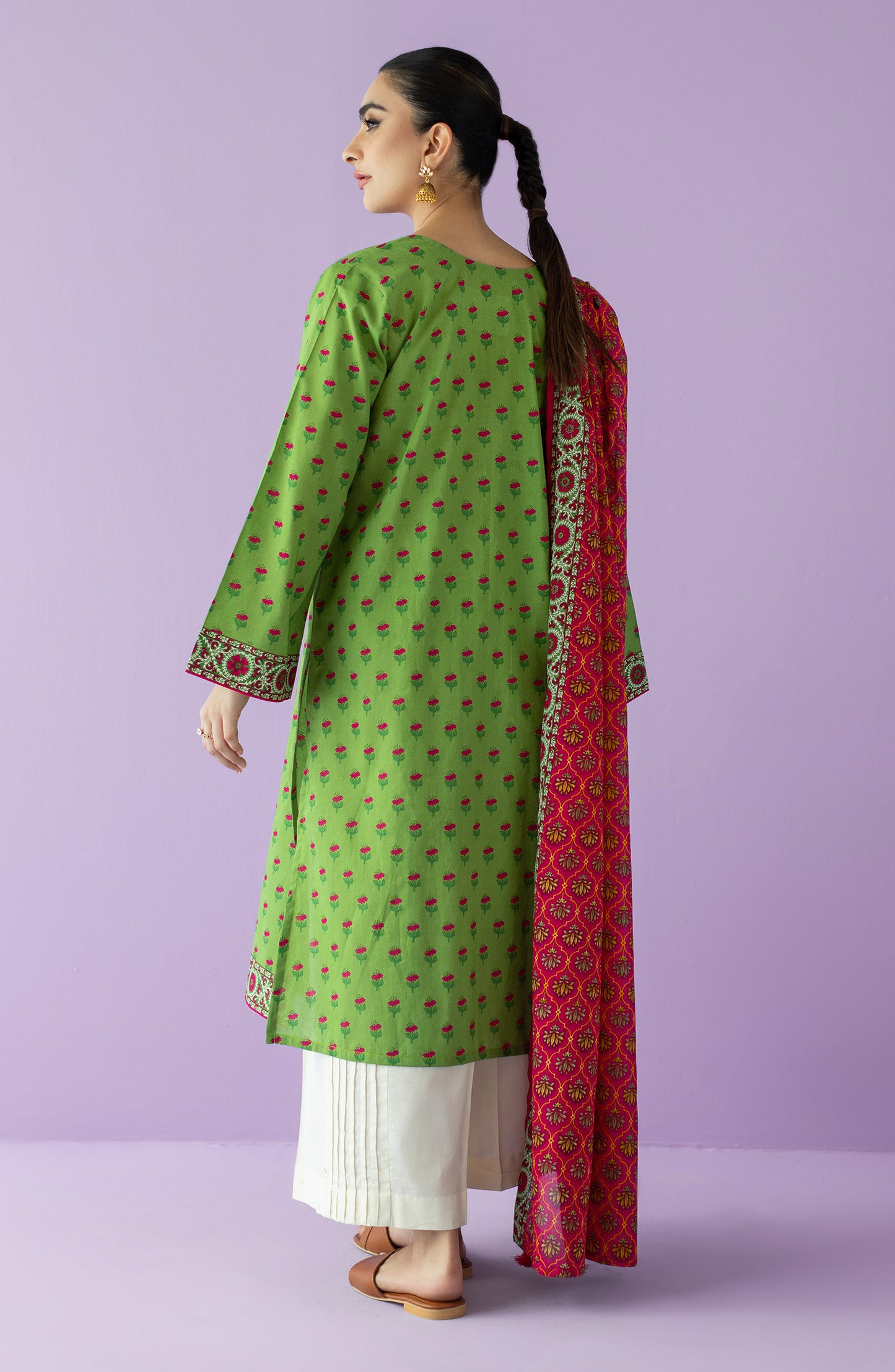 NRDS-23-038/U GREEN LAWN  UNSTITCHED SHIRT DUPATTA