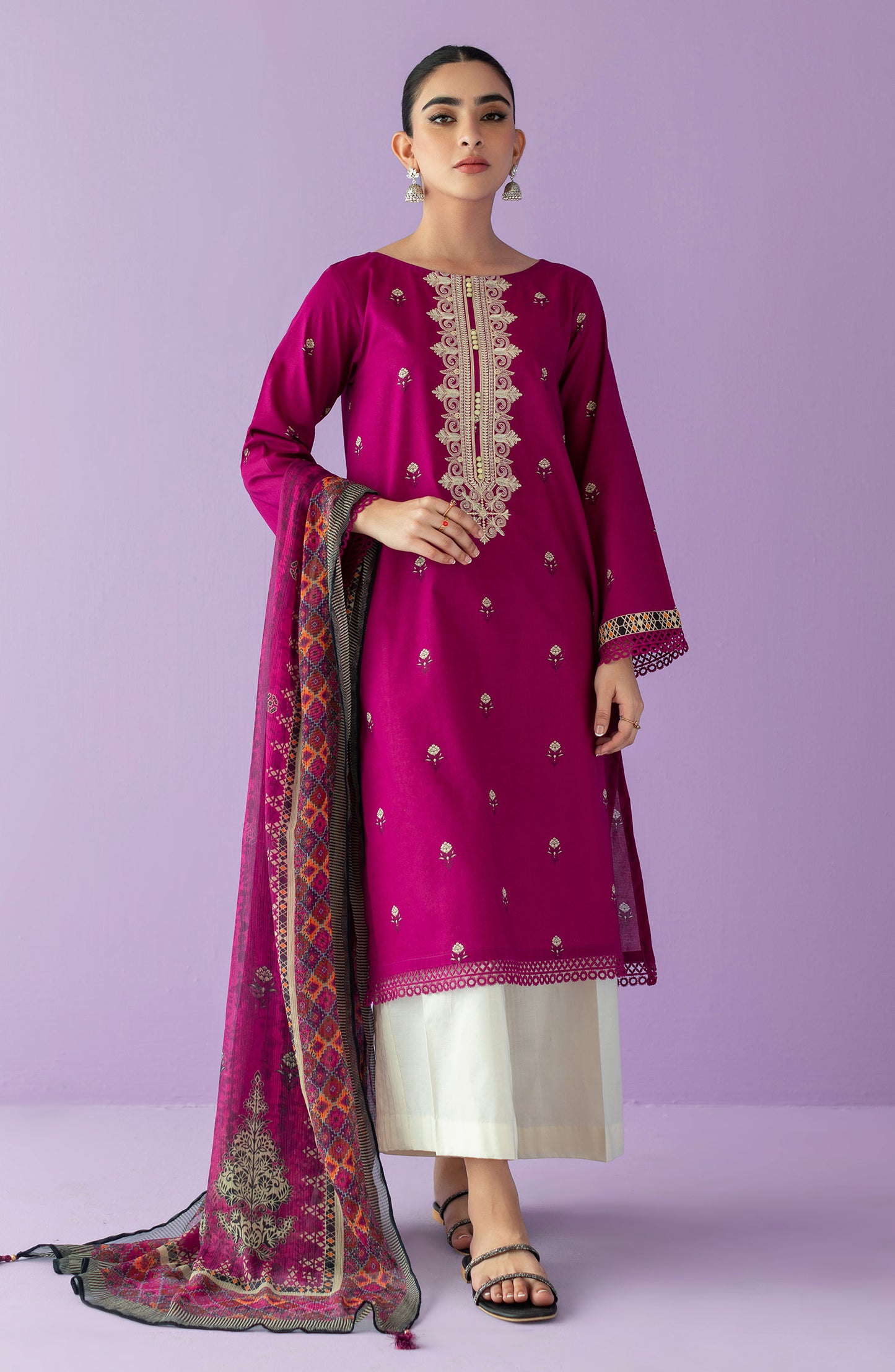 NRDS-23-016/S MAGENTA LAWN  READY TO WEAR SHIRT DUPATTA