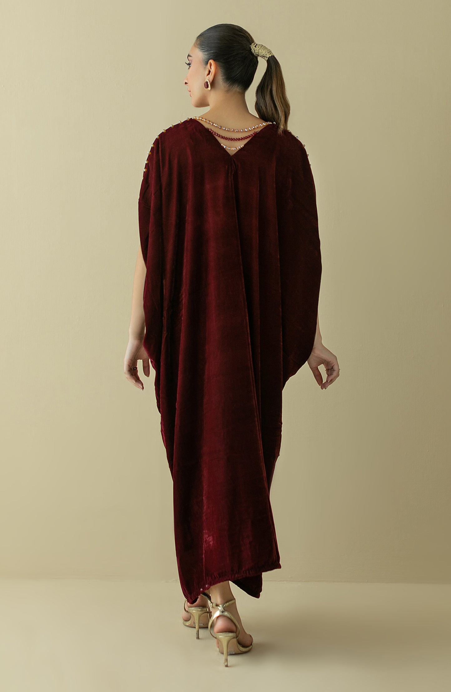 NF-S-22-002 MAROON VELVET SCSHIRT READY TO WEAR SHIRT