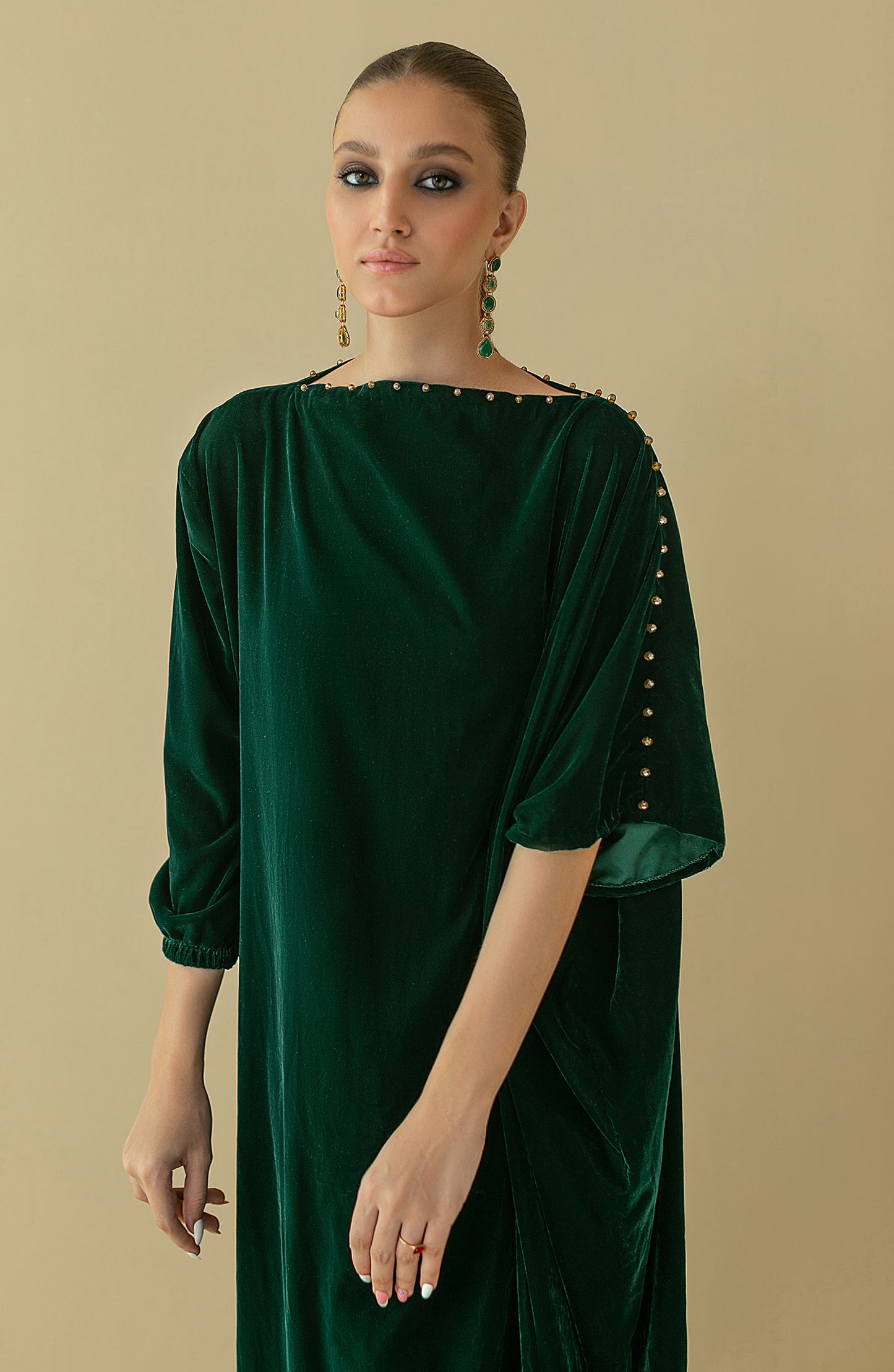 NF-S-22-001 GREEN VELVET SCSHIRT READY TO WEAR SHIRT