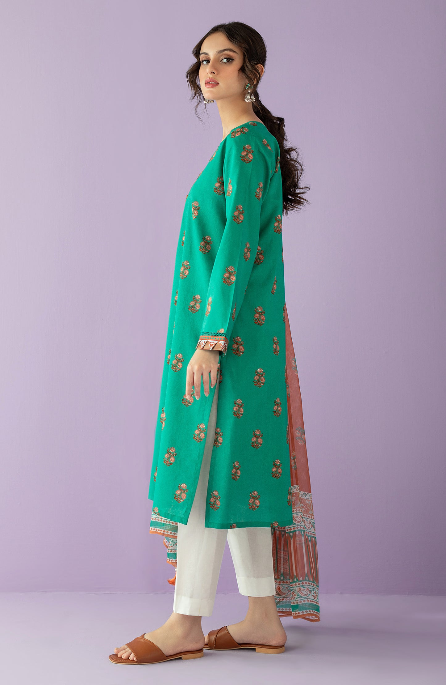 NRDS-23-055/U GREEN LAWN  UNSTITCHED SHIRT DUPATTA