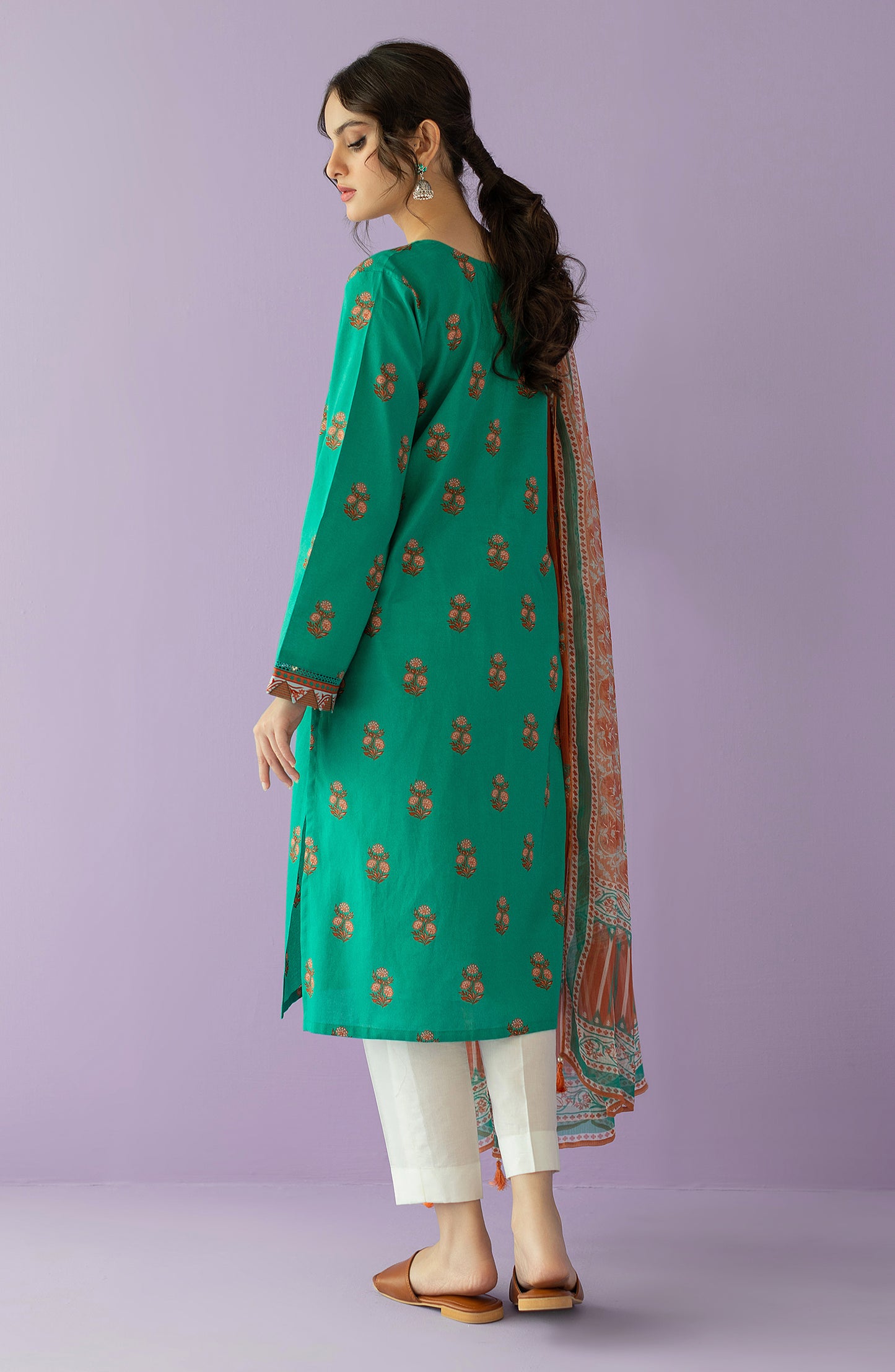 NRDS-23-055/U GREEN LAWN  UNSTITCHED SHIRT DUPATTA