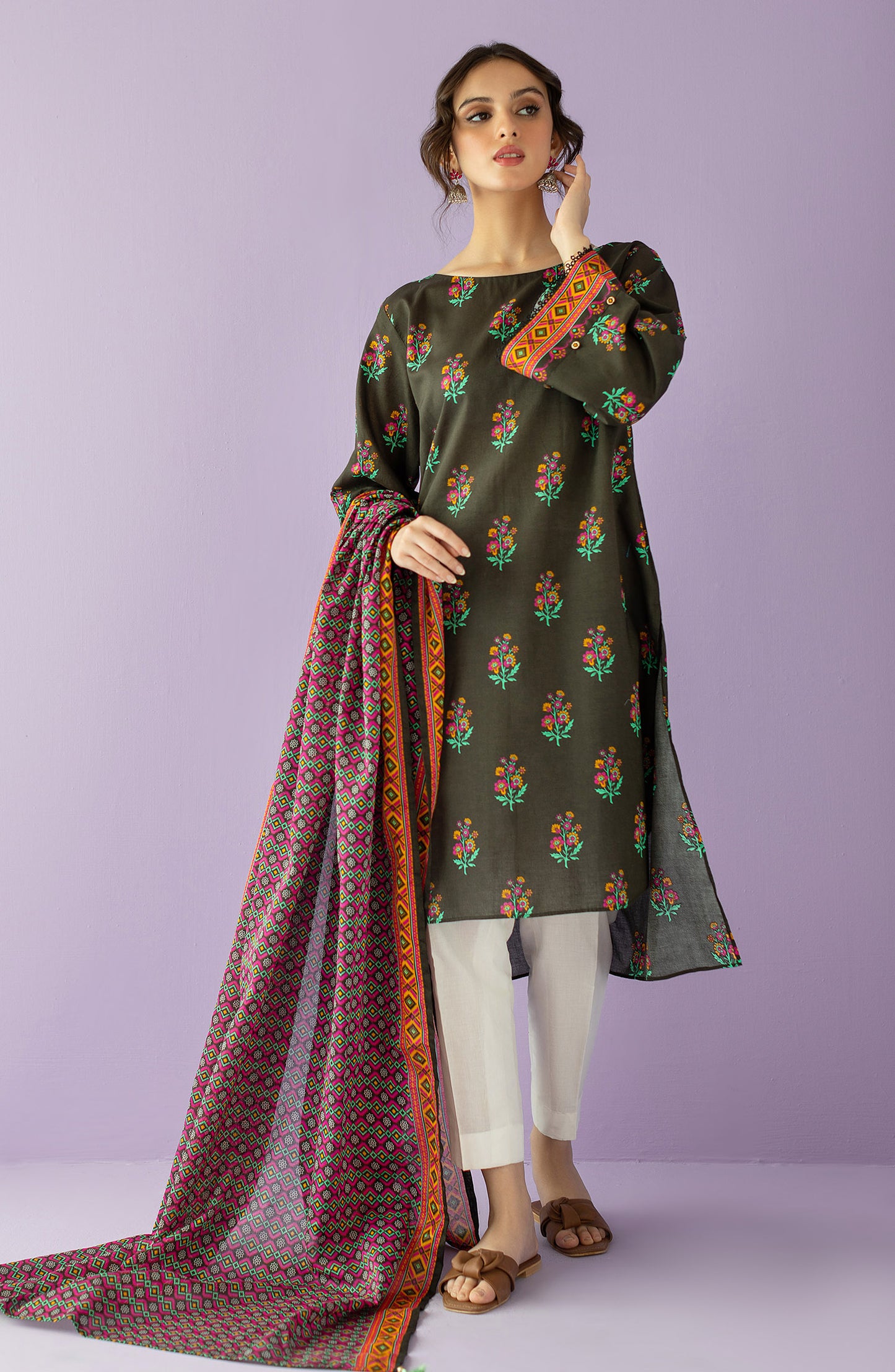 NRDS-23-040/S D.GREY LAWN  READY TO WEAR SHIRT DUPATTA