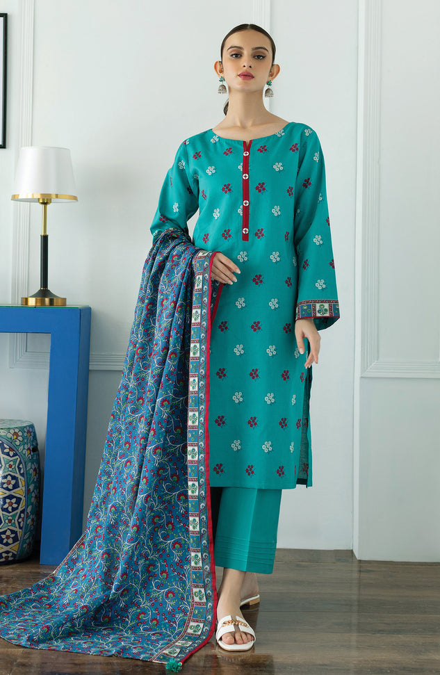 OTL-23-074/S TURQUOISE LAWN  READY TO WEAR SHIRT DUPATTA PANTS