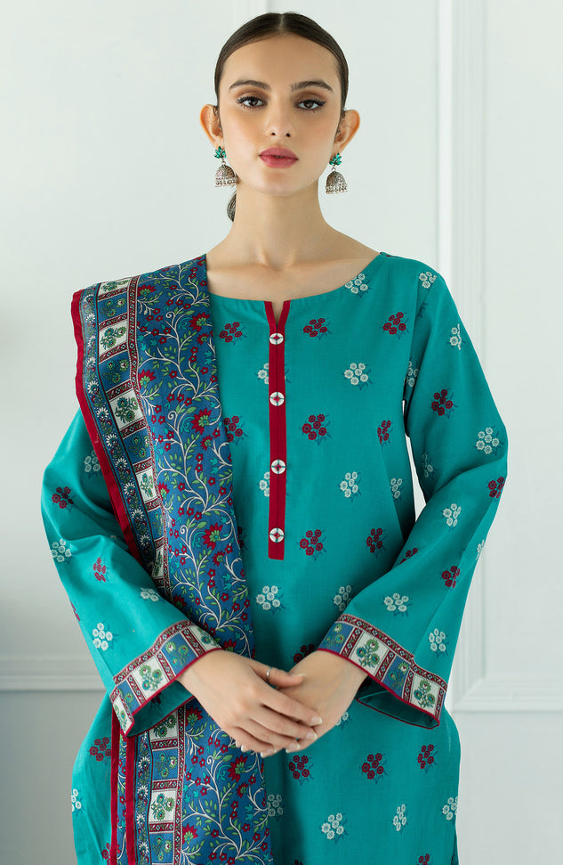 OTL-23-074/S TURQUOISE LAWN  READY TO WEAR SHIRT DUPATTA PANTS